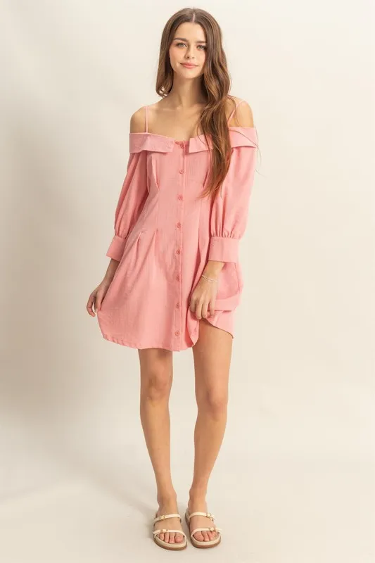 HYFVE Button Down Spaghetti Strap Mini Dress with Pockets - Image 4