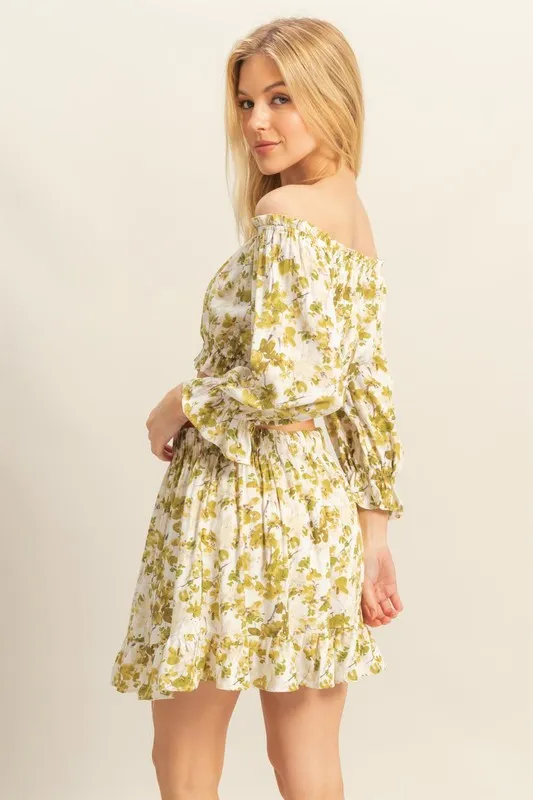 HYFVE Floral Off-Shoulder Flounce Sleeve Top and Skirt Set - Image 3