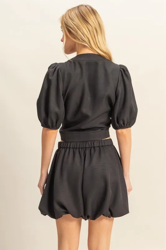 HYFVE Front Tie Top and Bubble Hem Shorts - Image 4