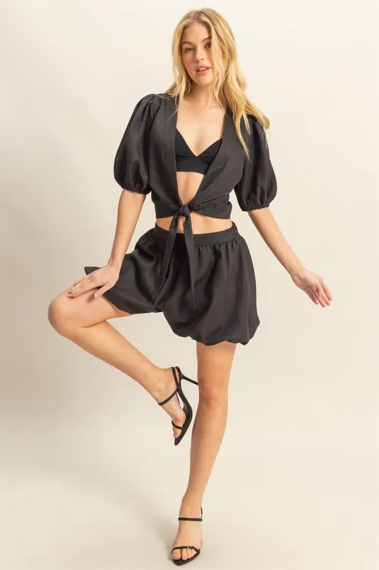 HYFVE Front Tie Top and Bubble Hem Shorts - Image 5