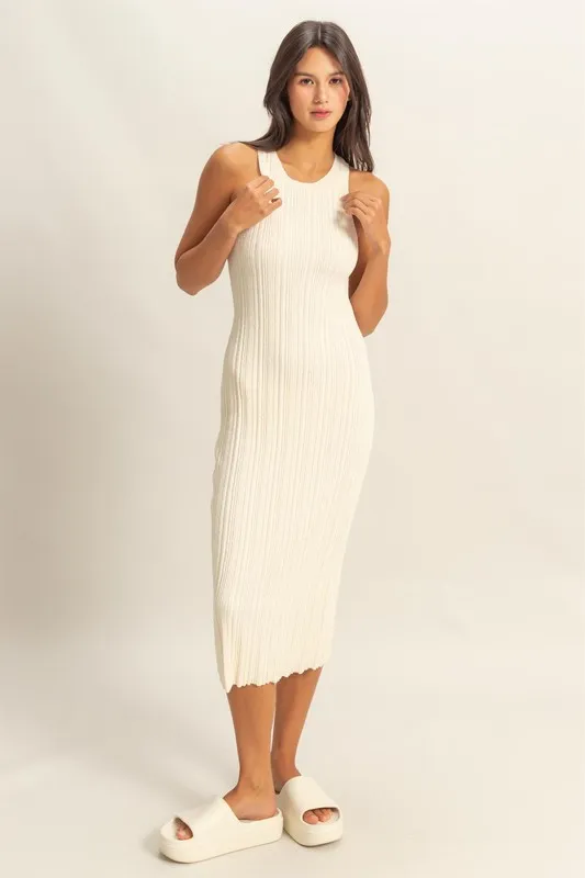 HYFVE Round Neck Bodycon Ribbed Knit Dress - Image 4