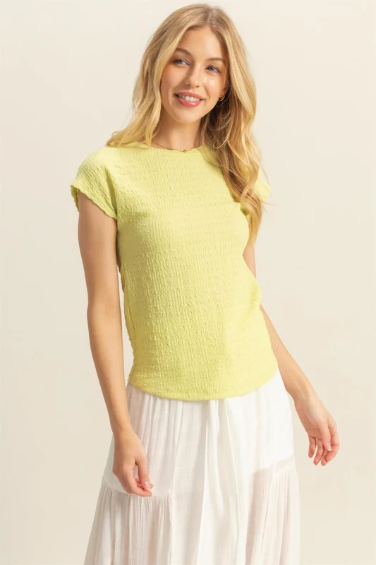 HYFVE Textured Round Neck Cap Sleeve Knit Top - Image 2