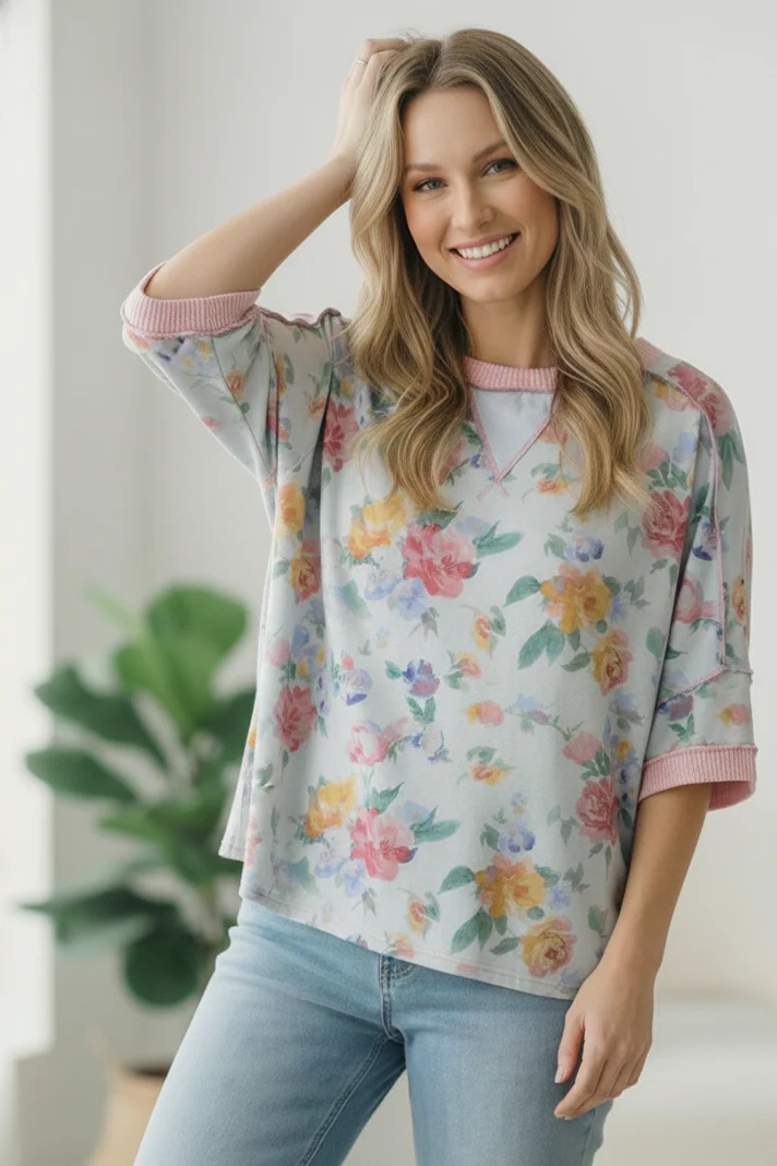 Rosey Teacup Ribbed Crewneck - Image 12