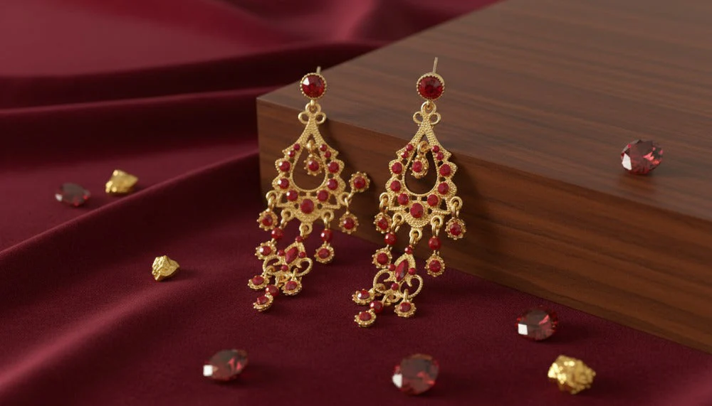 Imperial Ruby Chandelier Earrings
