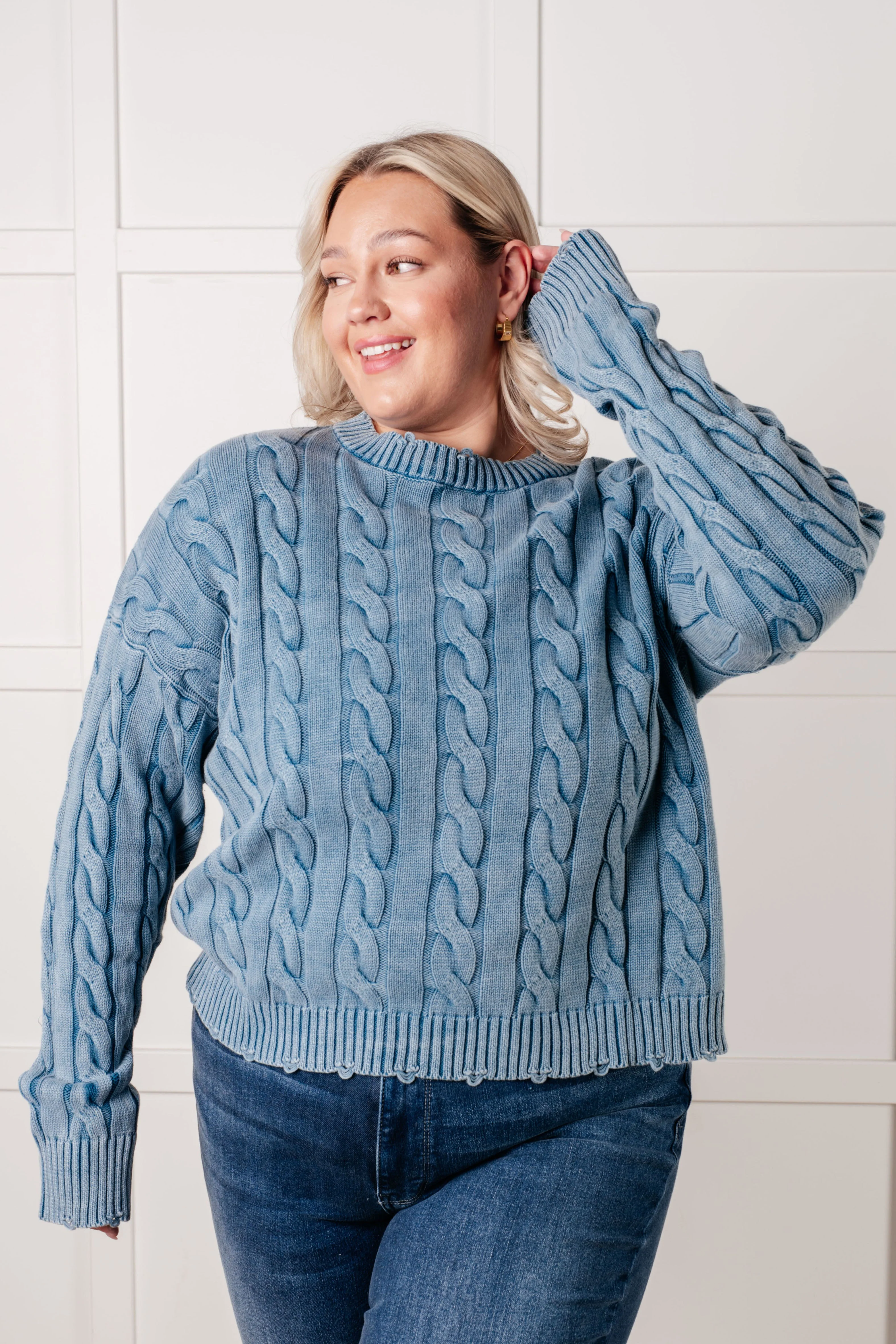 In the Right Direction Cable Knit Sweater - Image 2