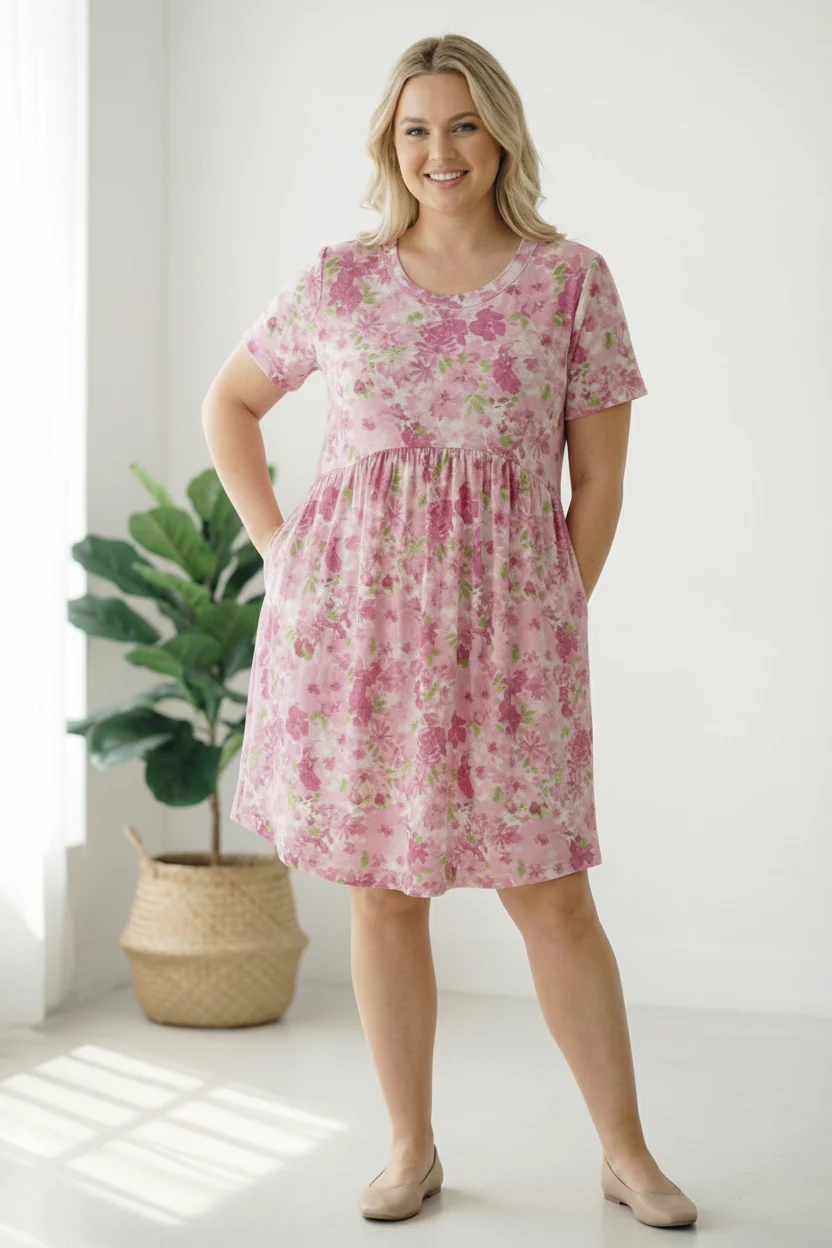 In the Sunshine Fuchsia Babydoll Dress - Image 2