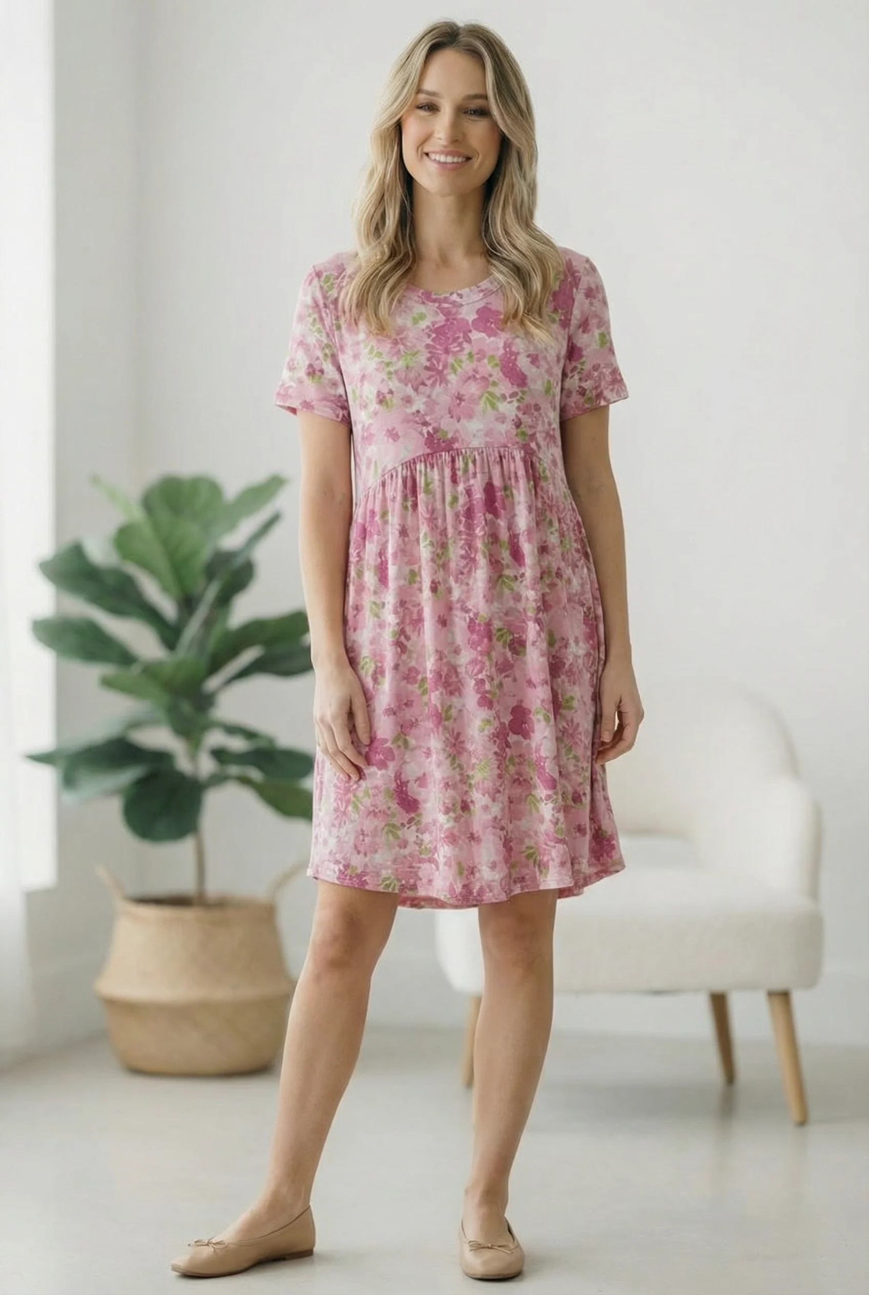 In the Sunshine Fuchsia Babydoll Dress - Image 7
