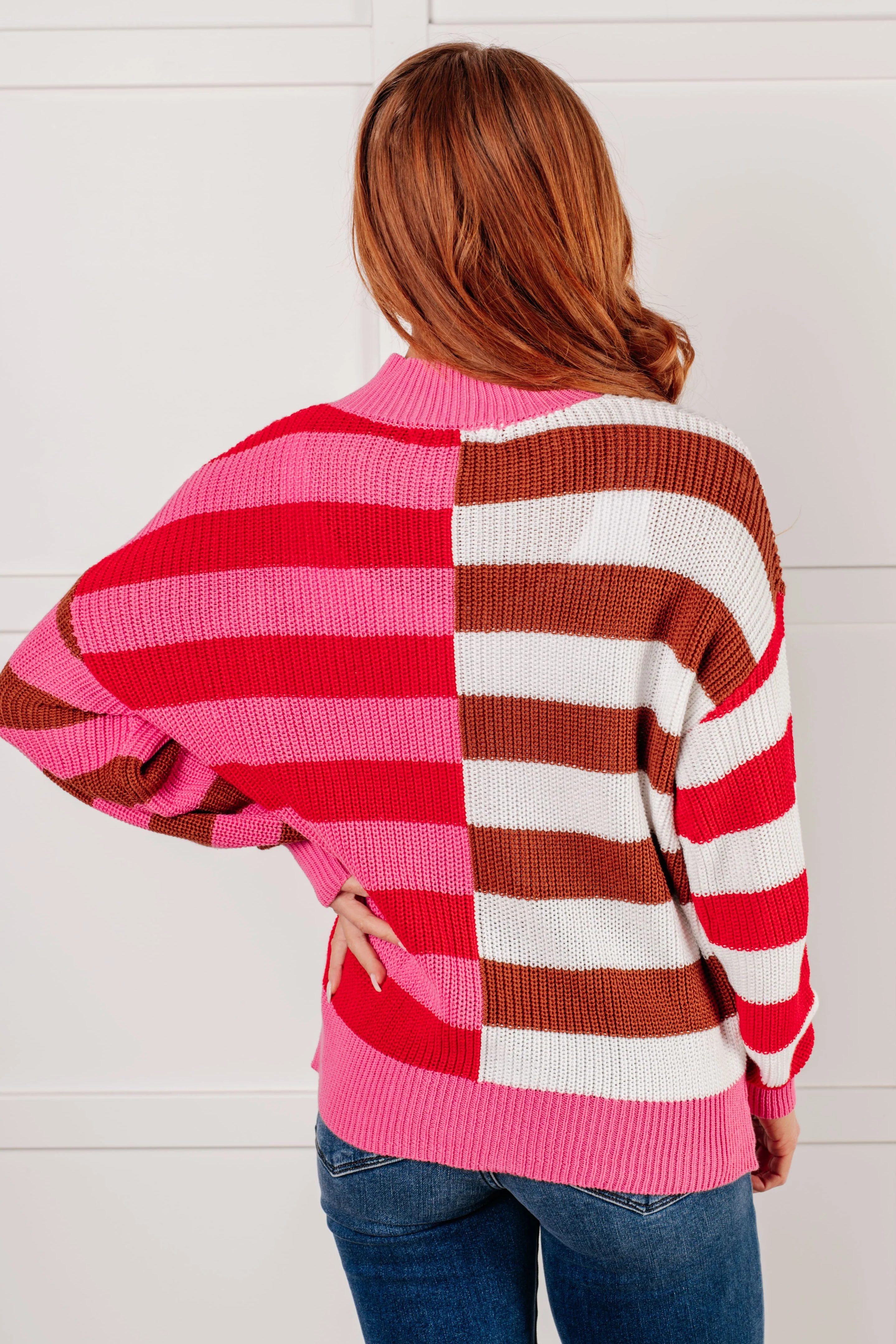 In Your Lane Color Blocked Stripe Sweater - Image 11