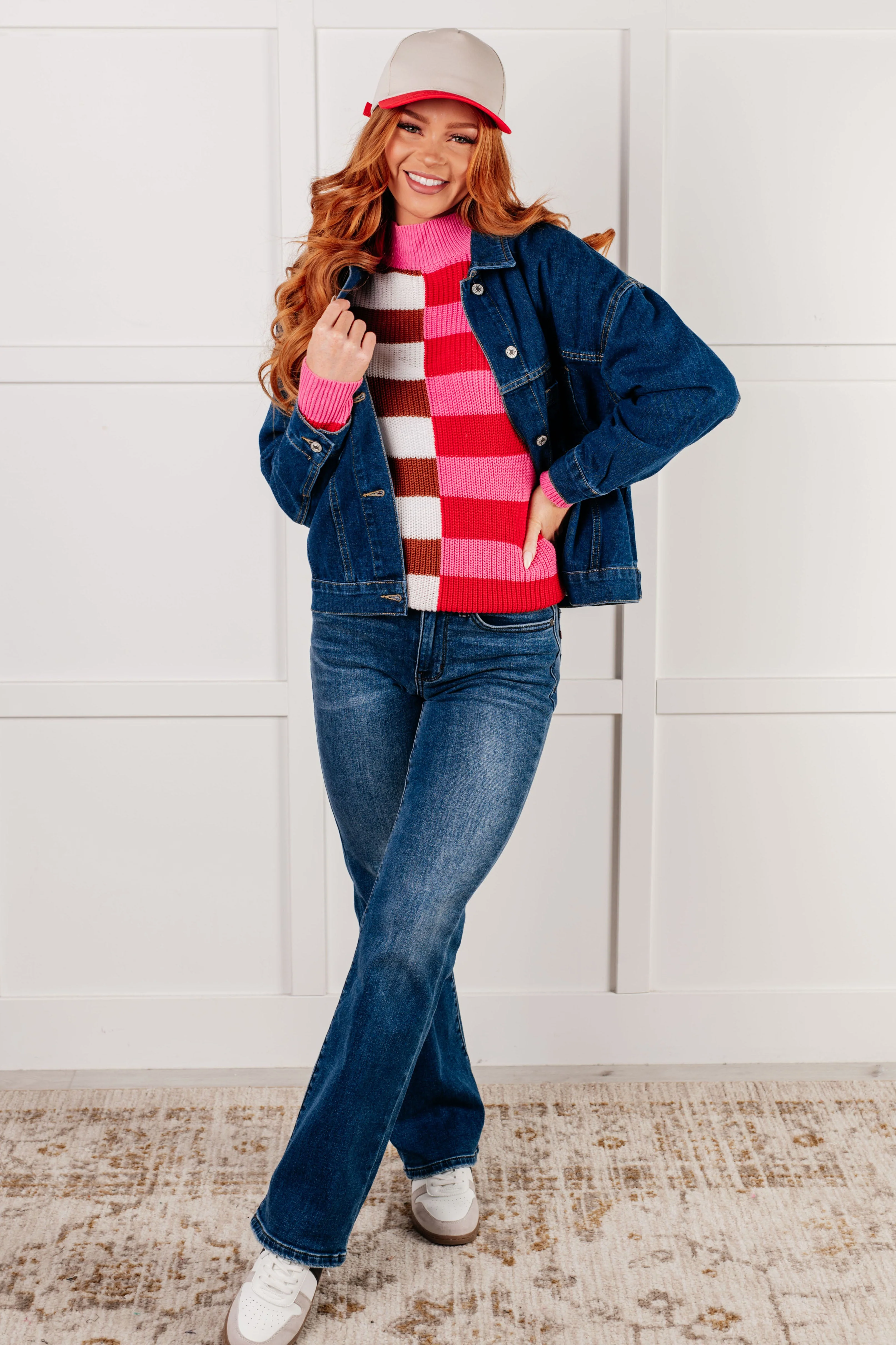 In Your Lane Color Blocked Stripe Sweater - Image 4