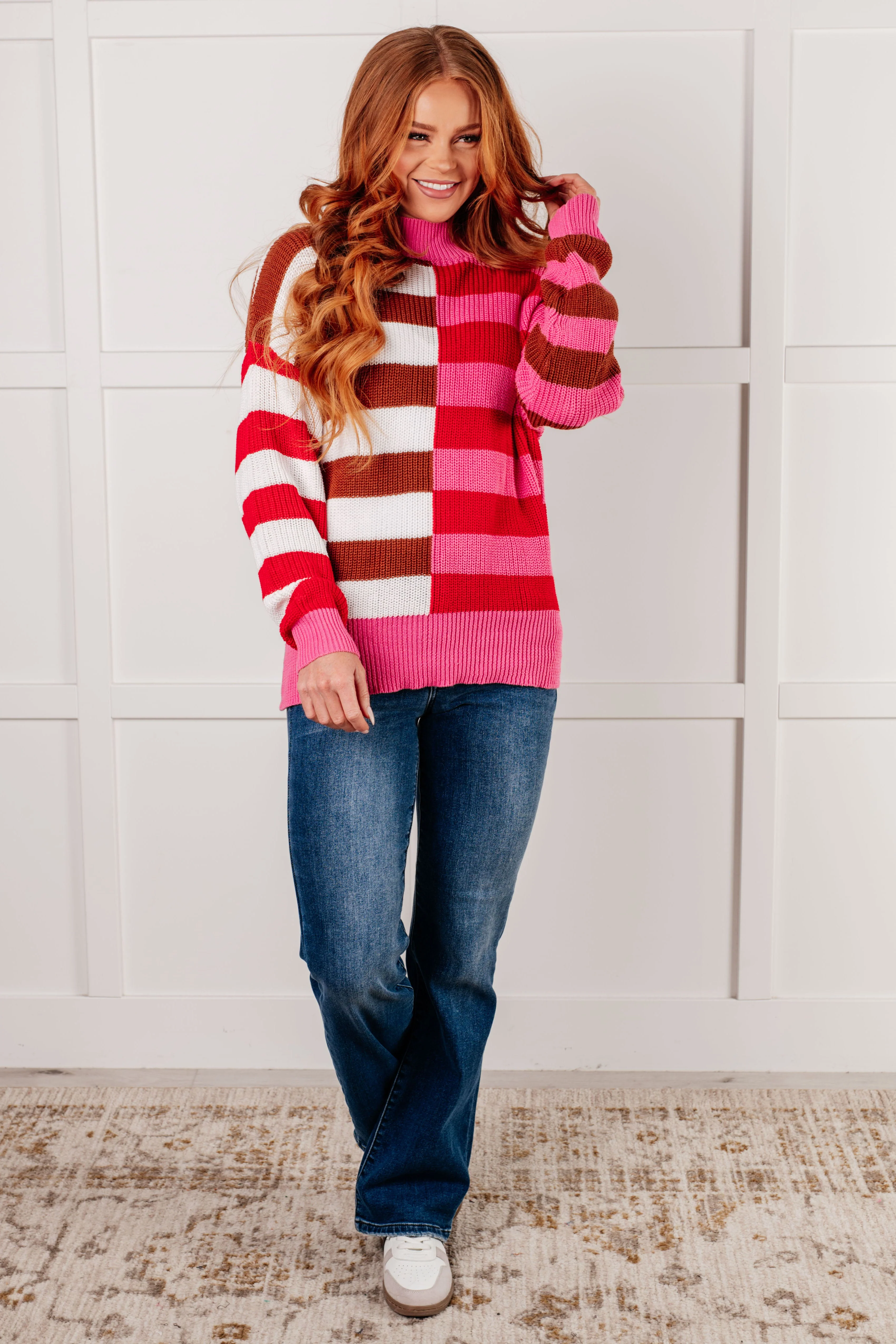 In Your Lane Color Blocked Stripe Sweater - Image 6