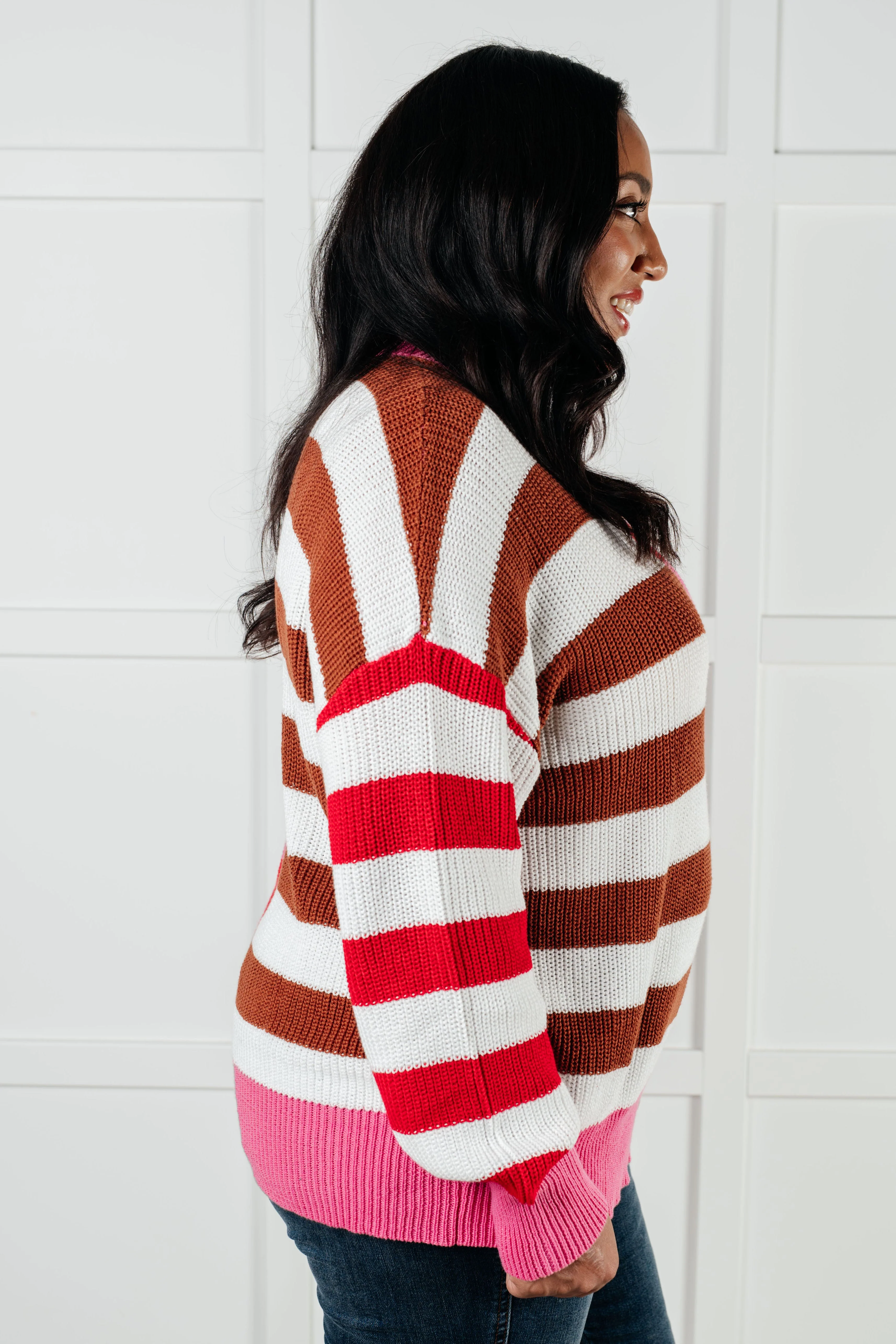 In Your Lane Color Blocked Stripe Sweater - Image 8