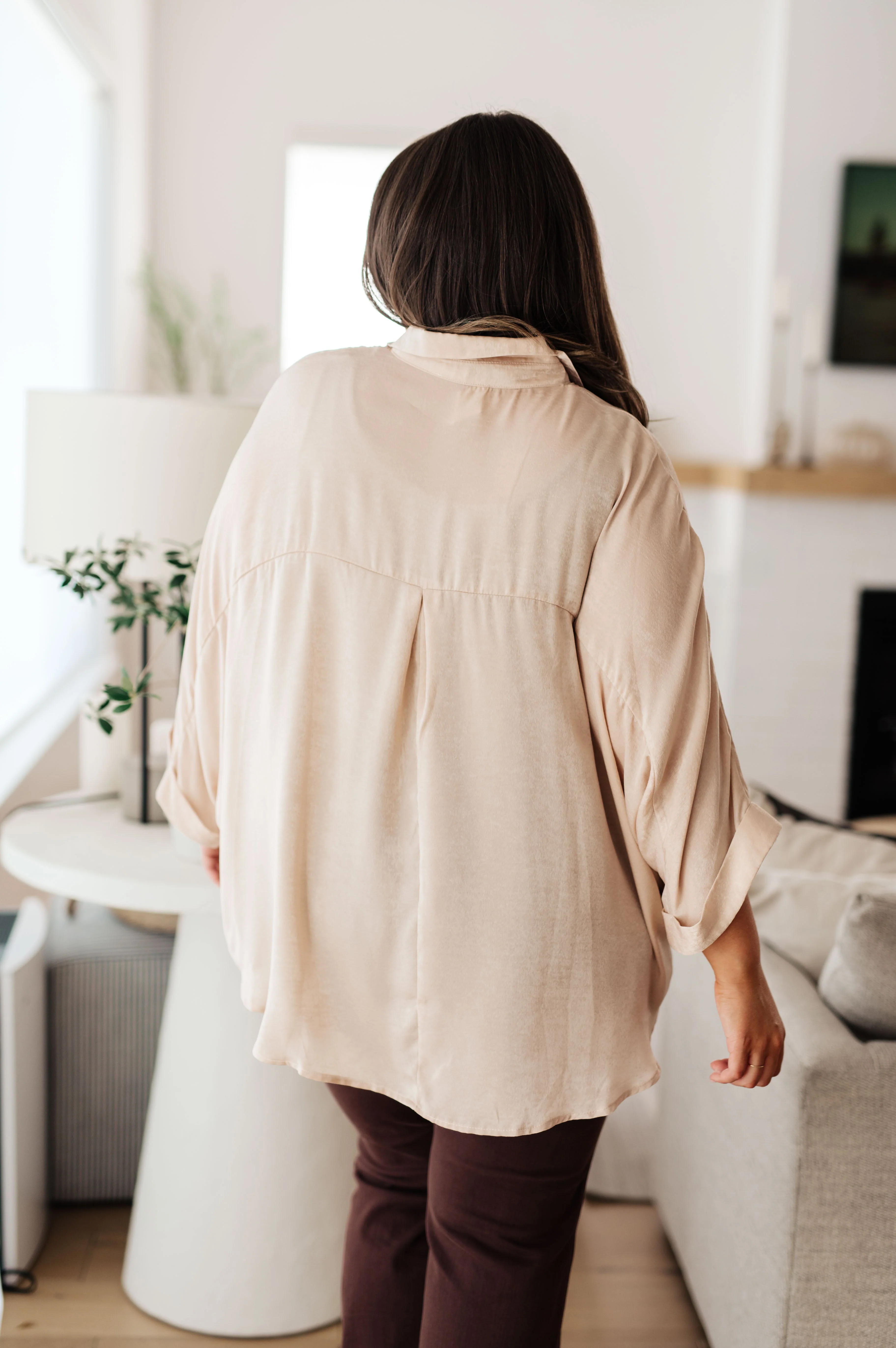 In Your Thoughts Oversized Dolman Sleeve Top in Champagne - Image 11