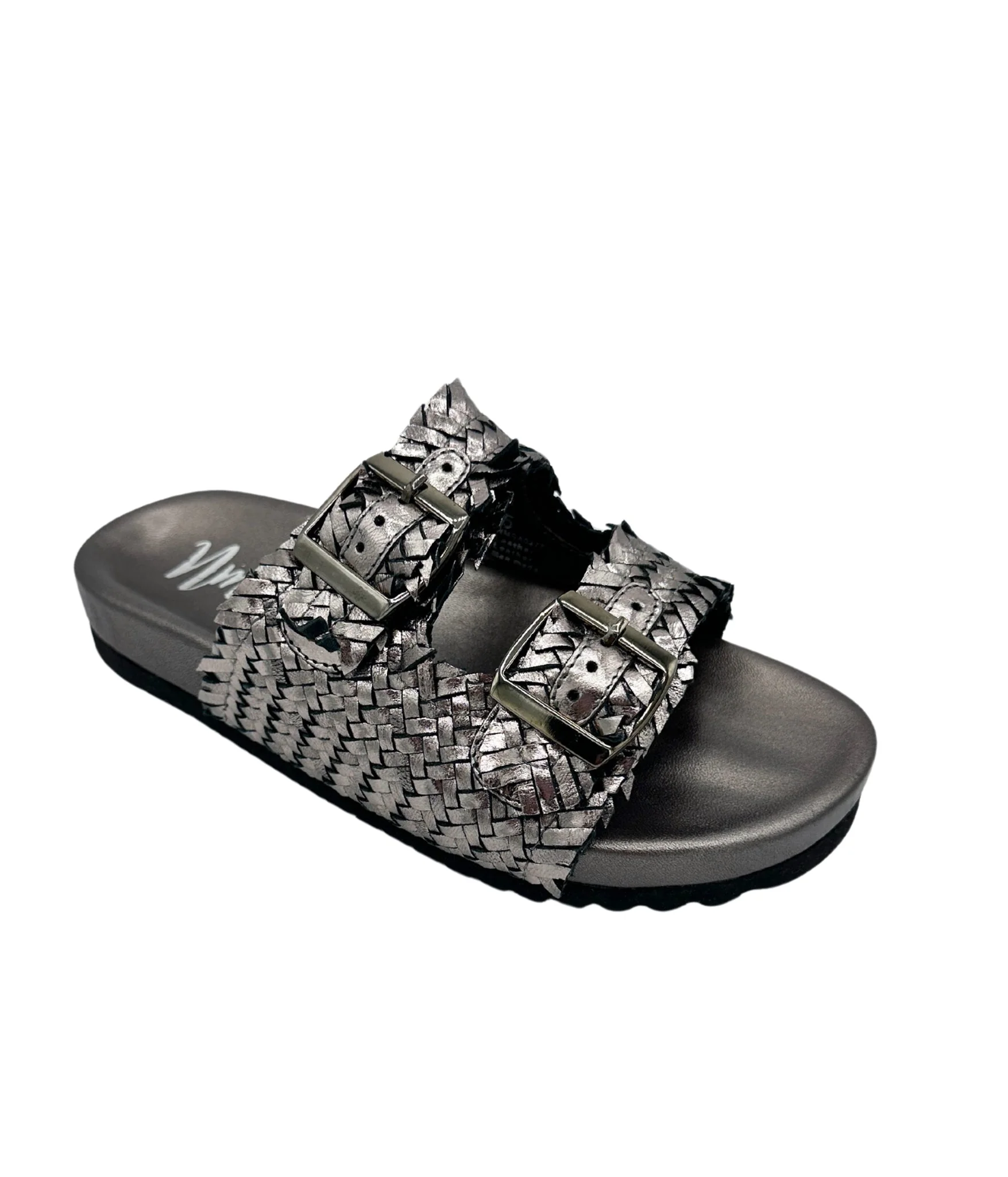 Intertwine Dual Woven Strap Slide in Pewter - Image 3