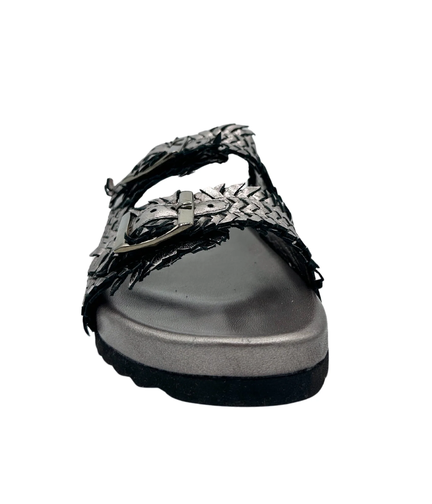 Intertwine Dual Woven Strap Slide in Pewter - Image 4