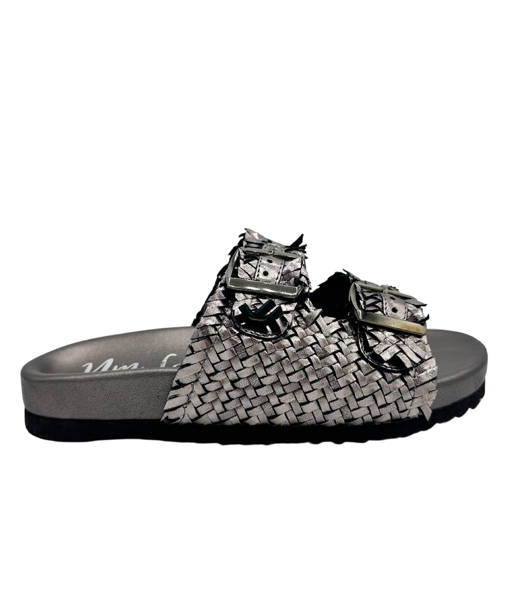 Intertwine Dual Woven Strap Slide in Pewter - Image 5