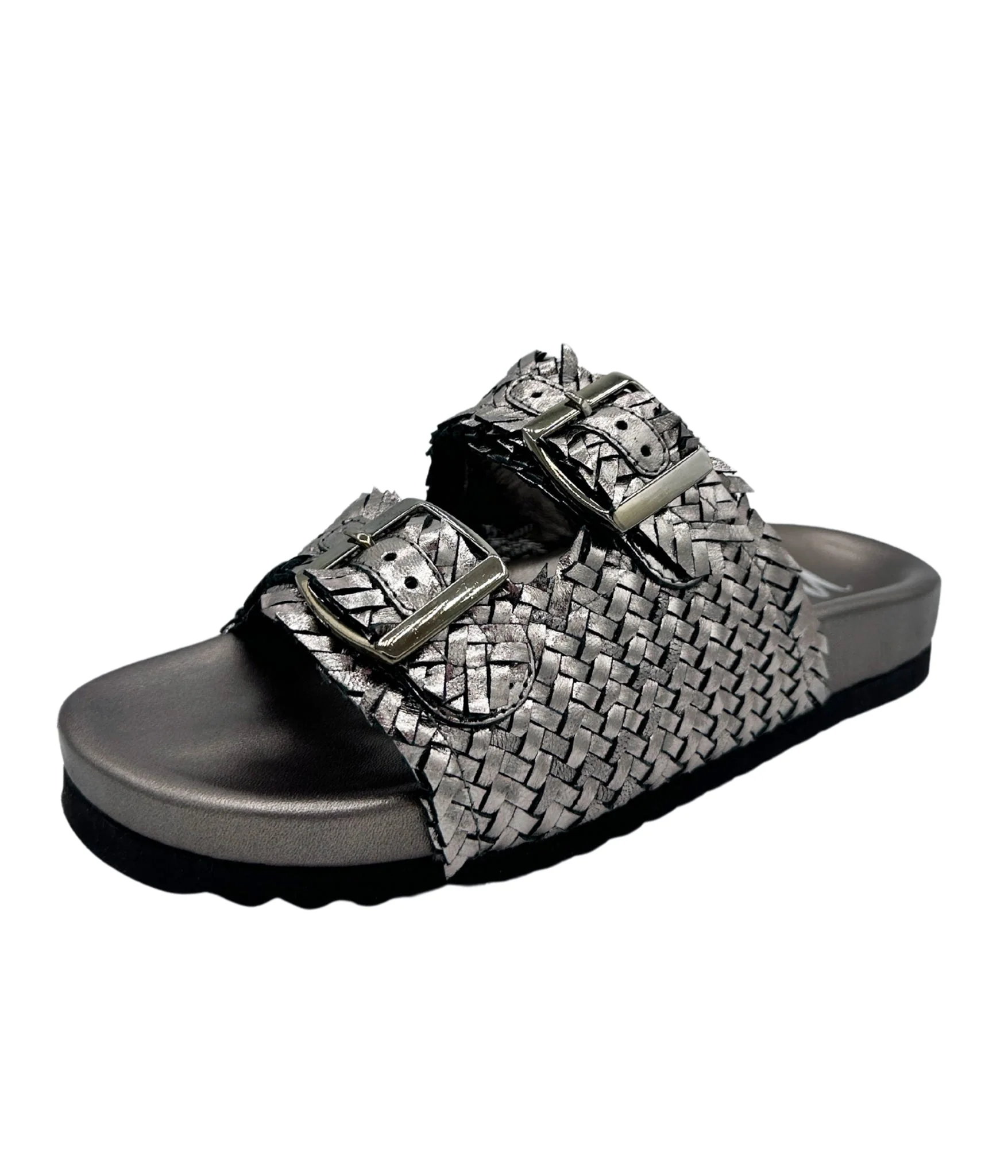 Intertwine Dual Woven Strap Slide in Pewter - Image 6
