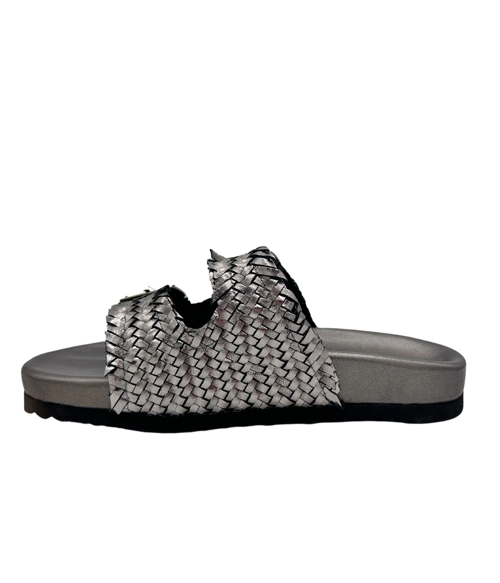 Intertwine Dual Woven Strap Slide in Pewter - Image 7