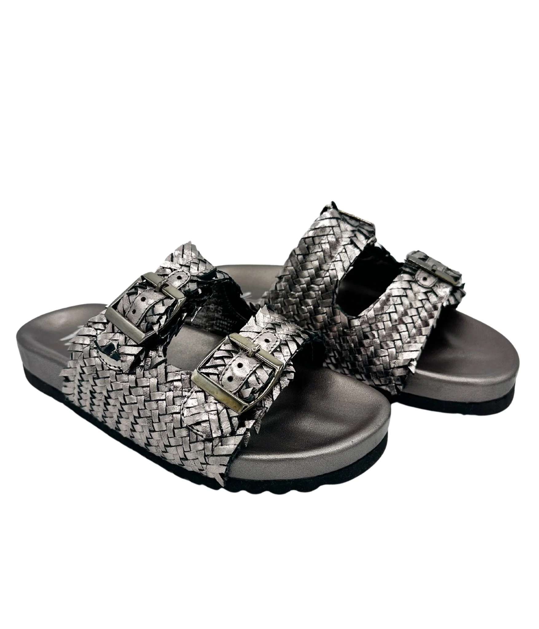 Intertwine Dual Woven Strap Slide in Pewter - Image 9