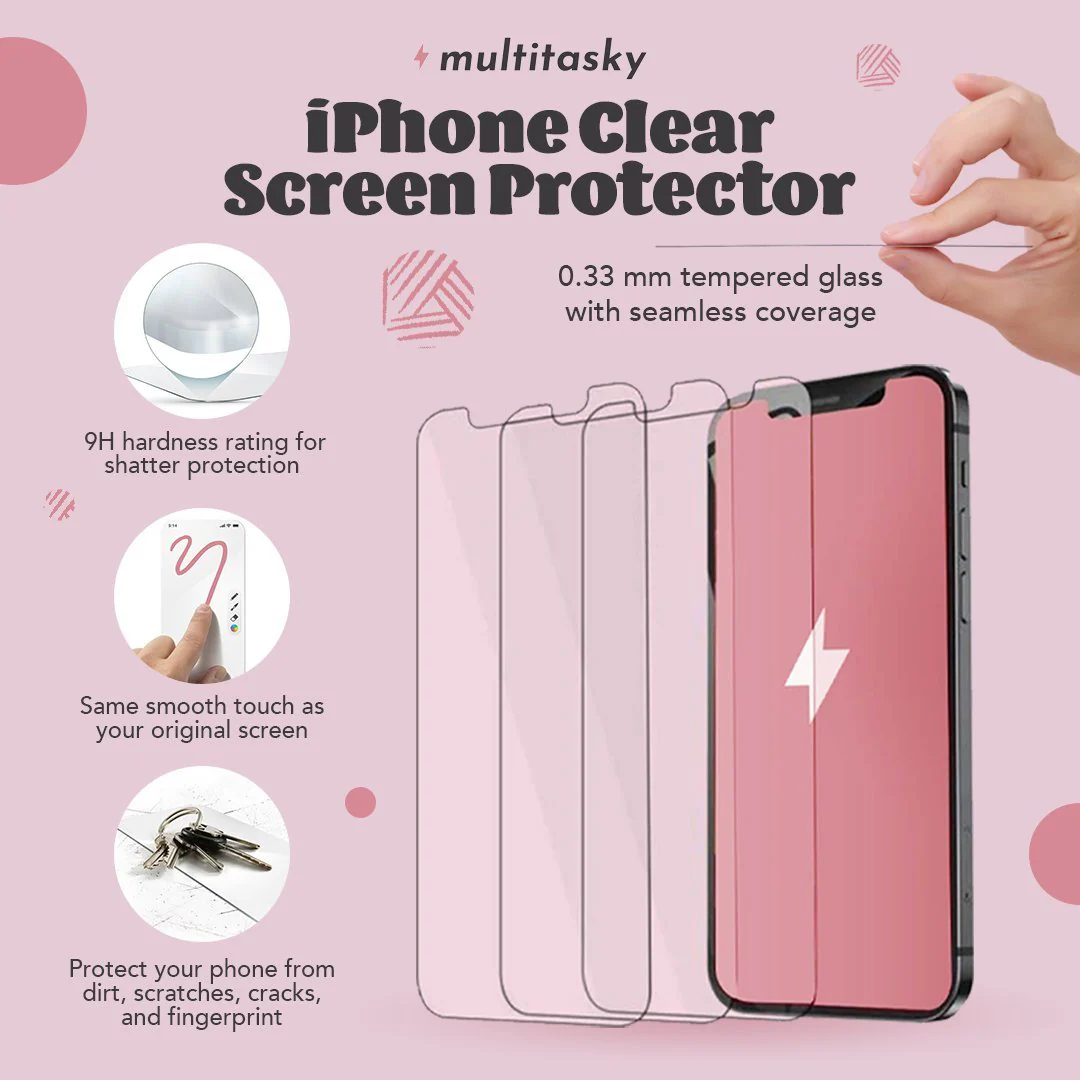 iPhone Screen Protector (Clear Screen/Privacy Screen, Pack of 3) - Image 4