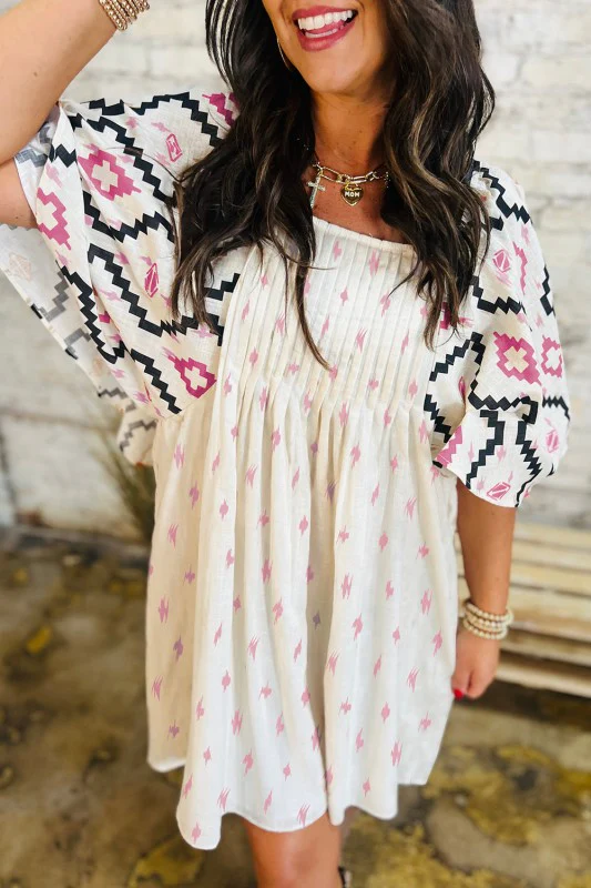 Ivory angel sleeve mini dress - Image 9