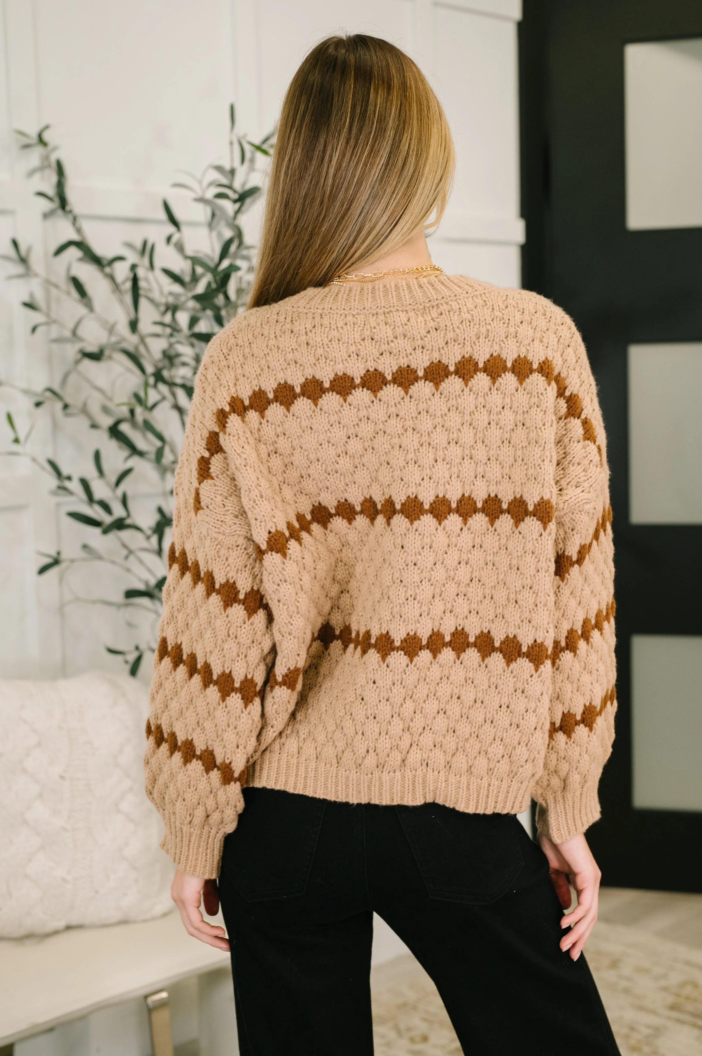 Ivy Lane Textured Sweater in Taupe - Image 5