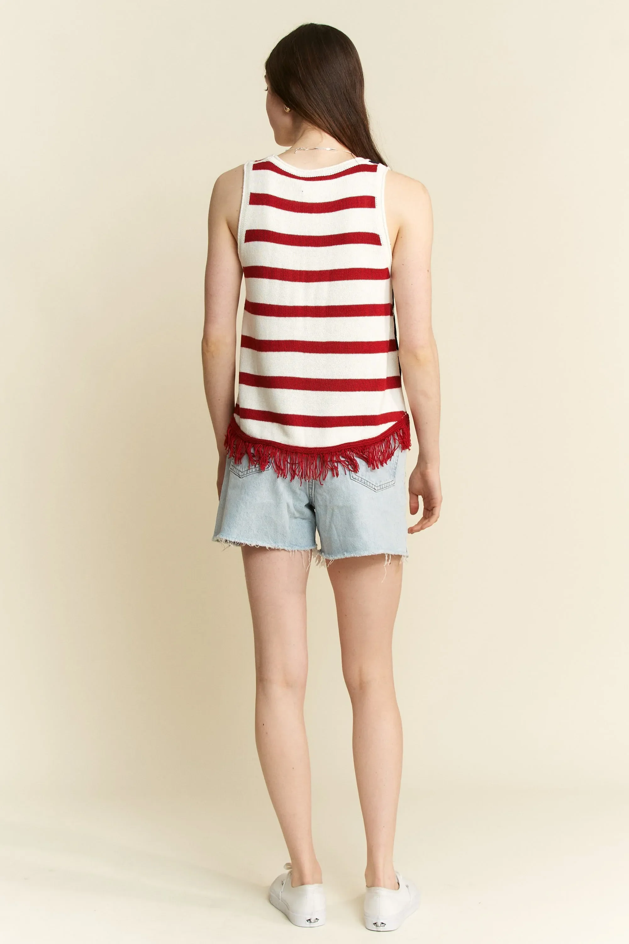 Jade By Jane American Flag Fringe Tank Top - Image 9