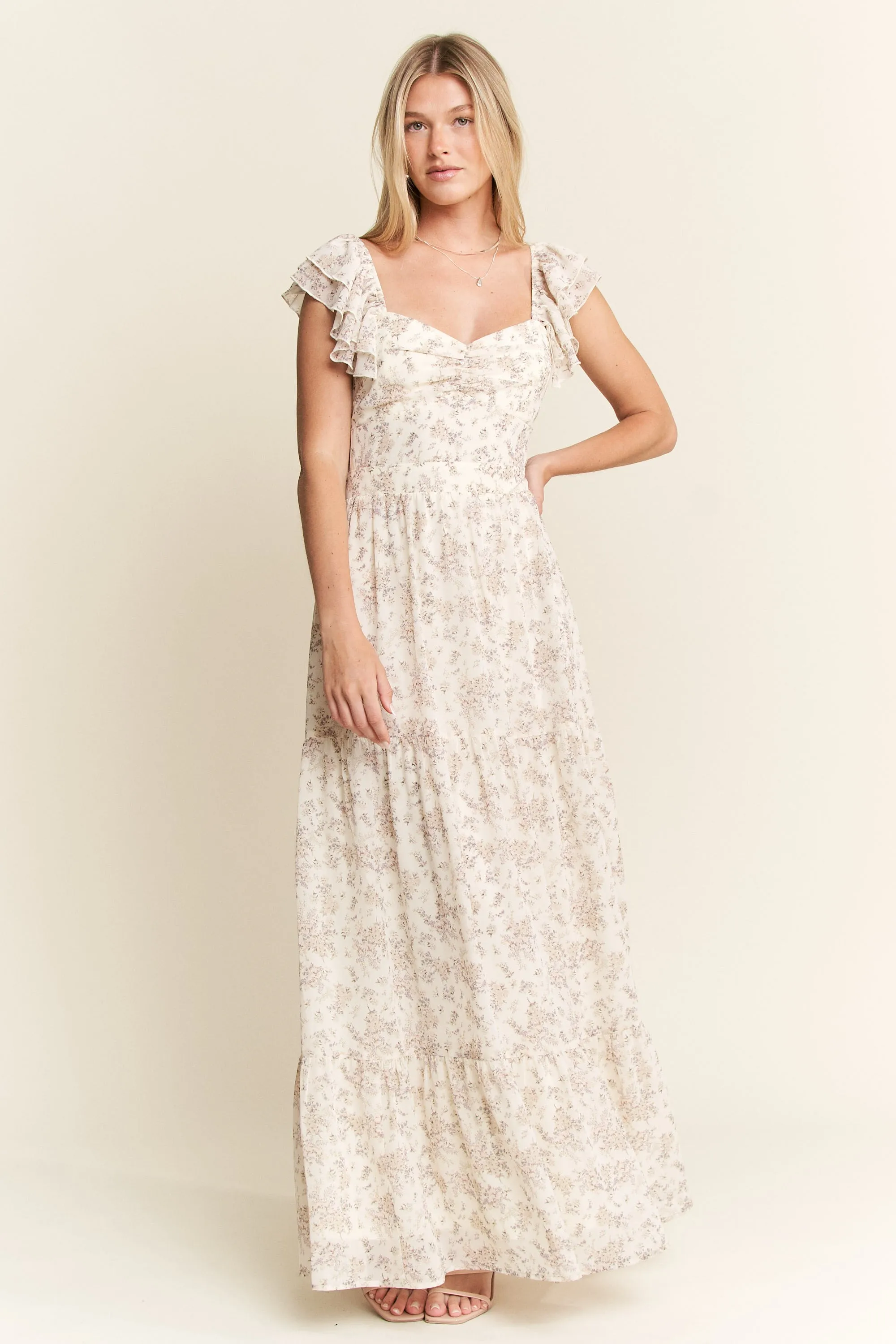 Jade By Jane Full Size Ruffle Sleeve Tiered Maxi Dress Plus Size - Image 14