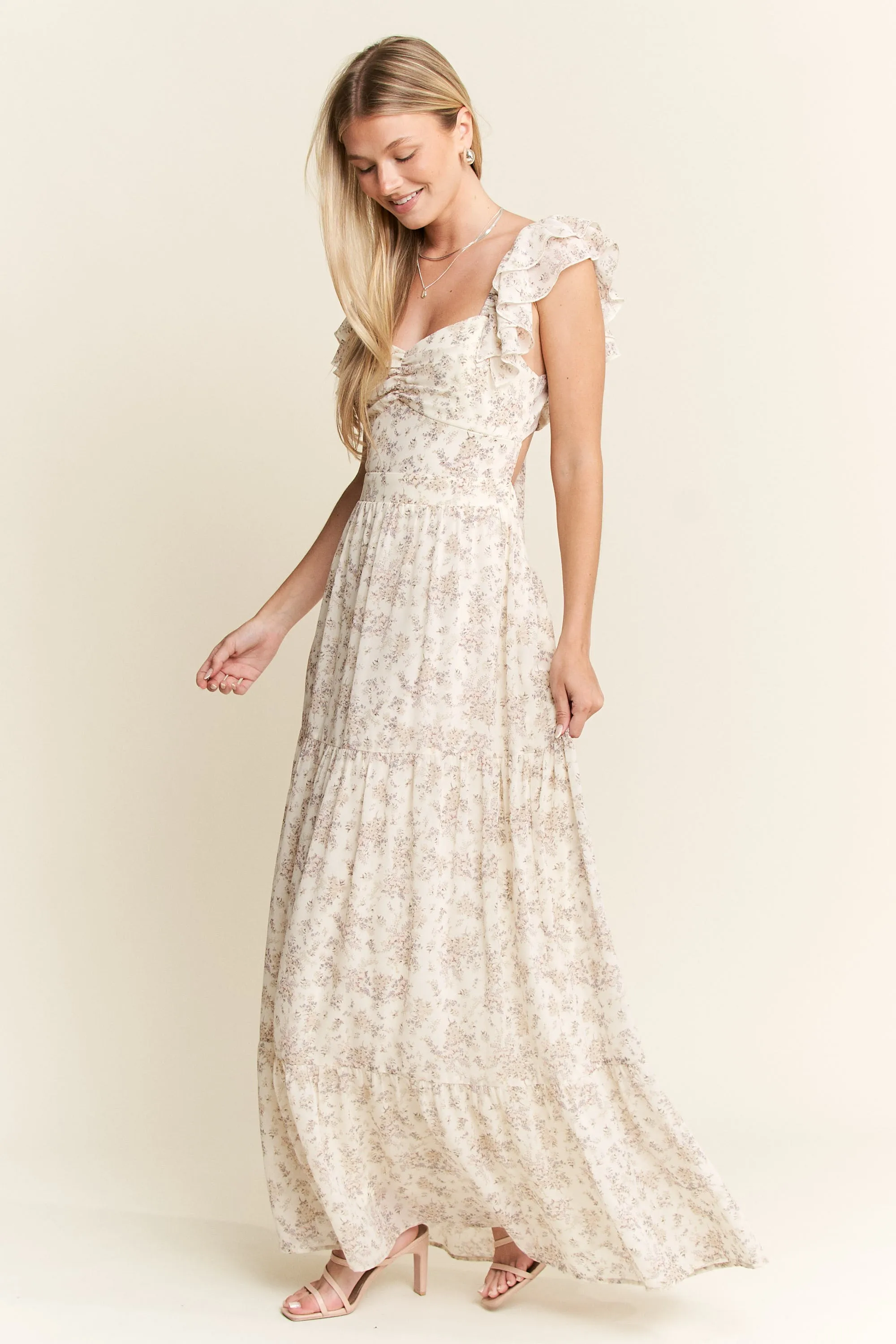 Jade By Jane Full Size Ruffle Sleeve Tiered Maxi Dress Plus Size - Image 18
