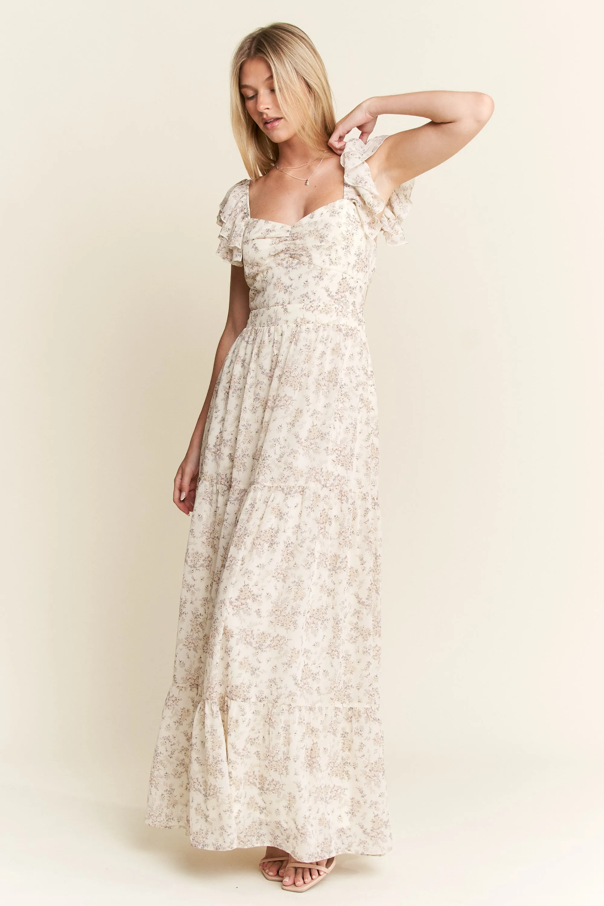 Jade By Jane Full Size Ruffle Sleeve Tiered Maxi Dress Plus Size - Image 23