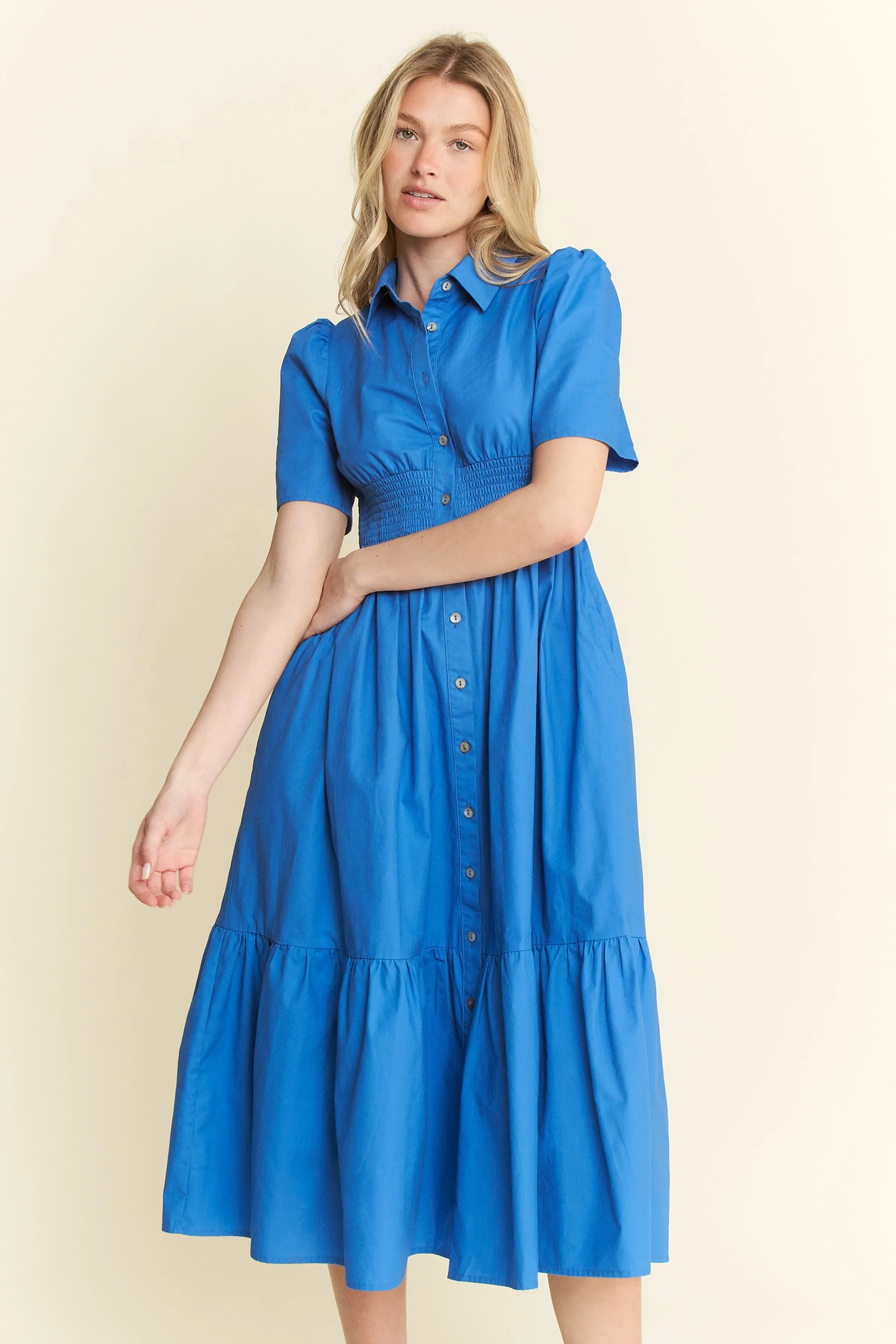 Jade By Jane Short Sleeve Button Down Midi Dress - Image 2