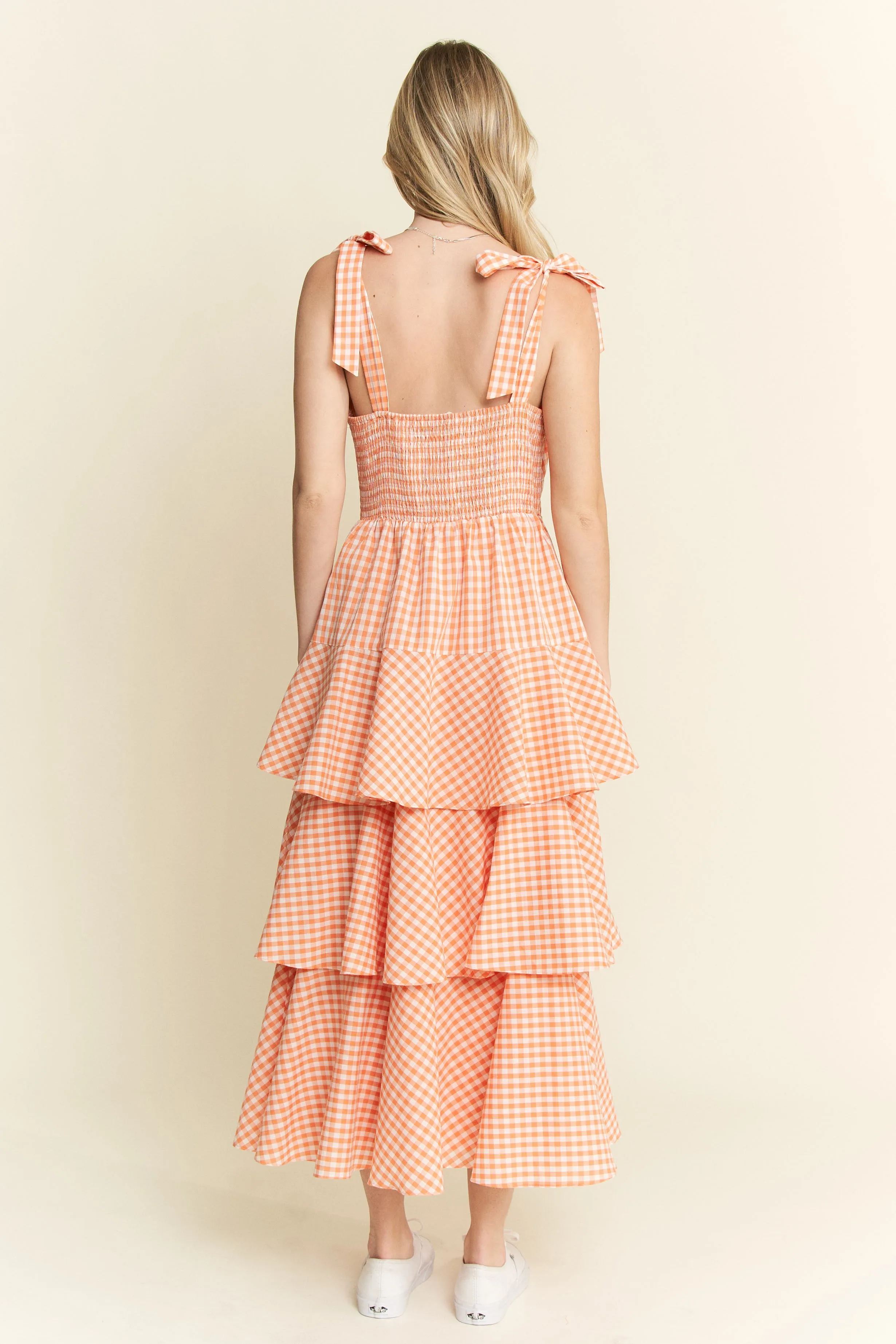 Jade By Jane Sleeveless Gingham Print Tiered Midi Dress - Image 6