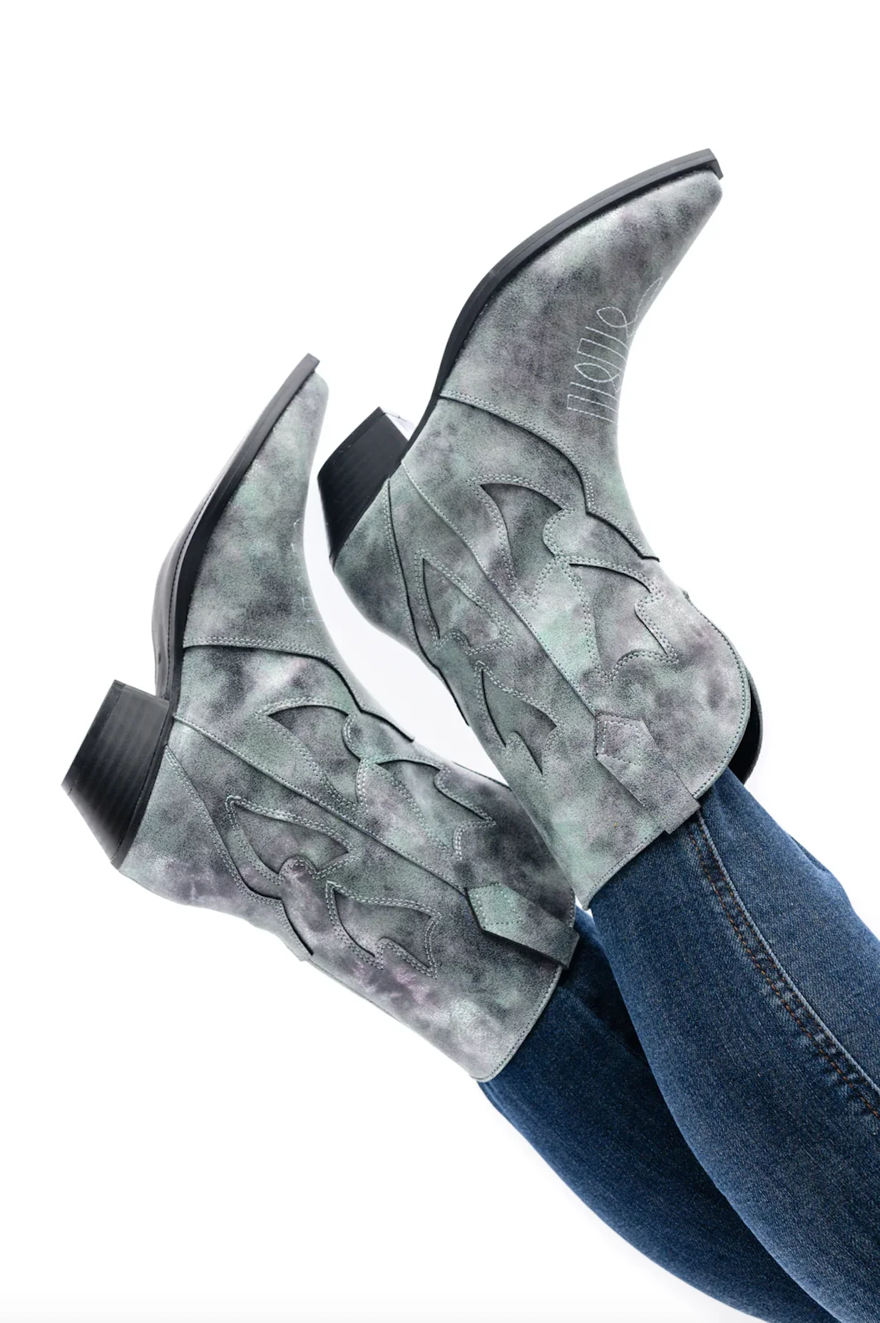 Jersey Metallic Boot in Blue - Image 2