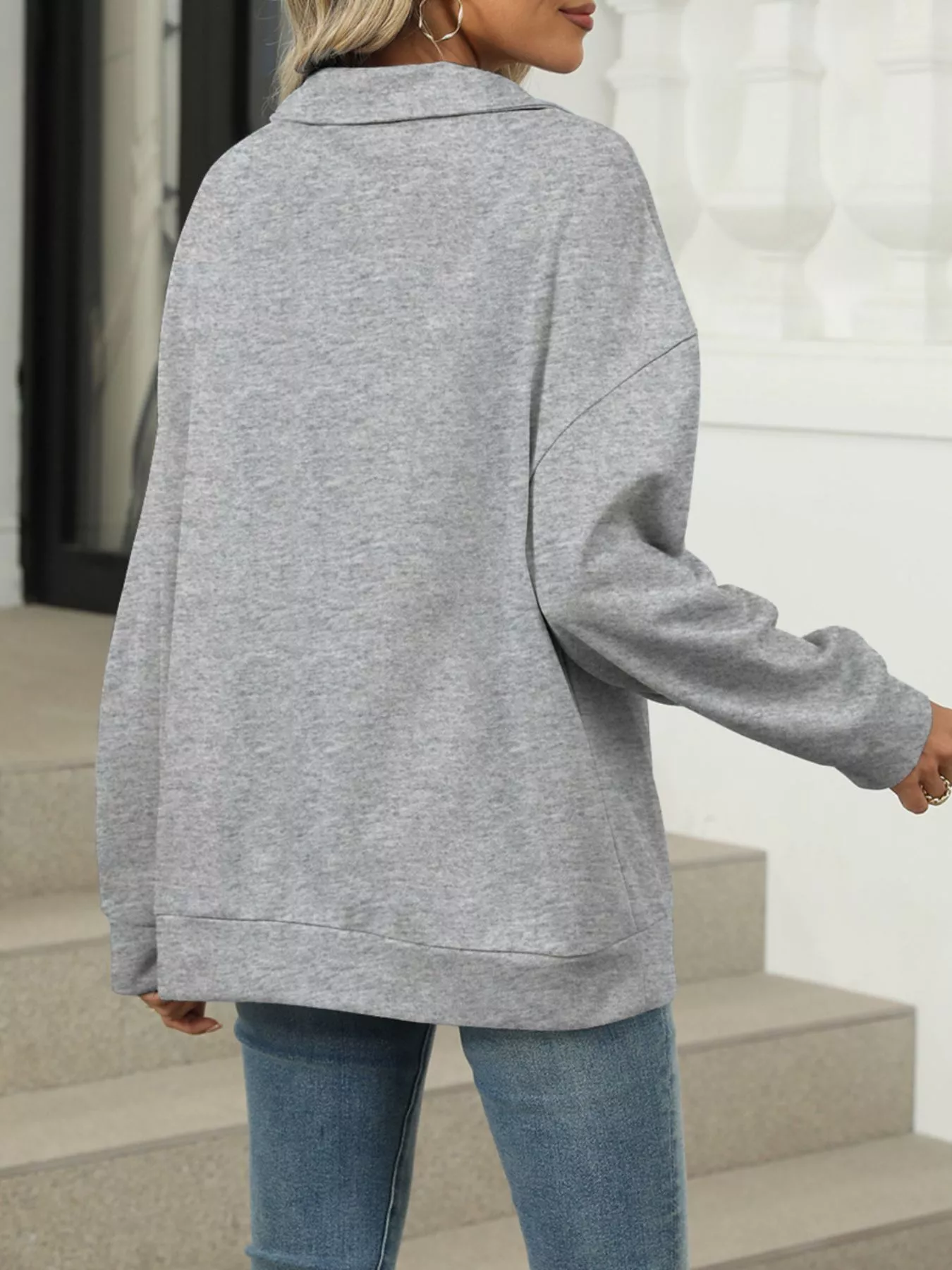 Johnny Collar Long Sleeve Sweatshirt - Image 6