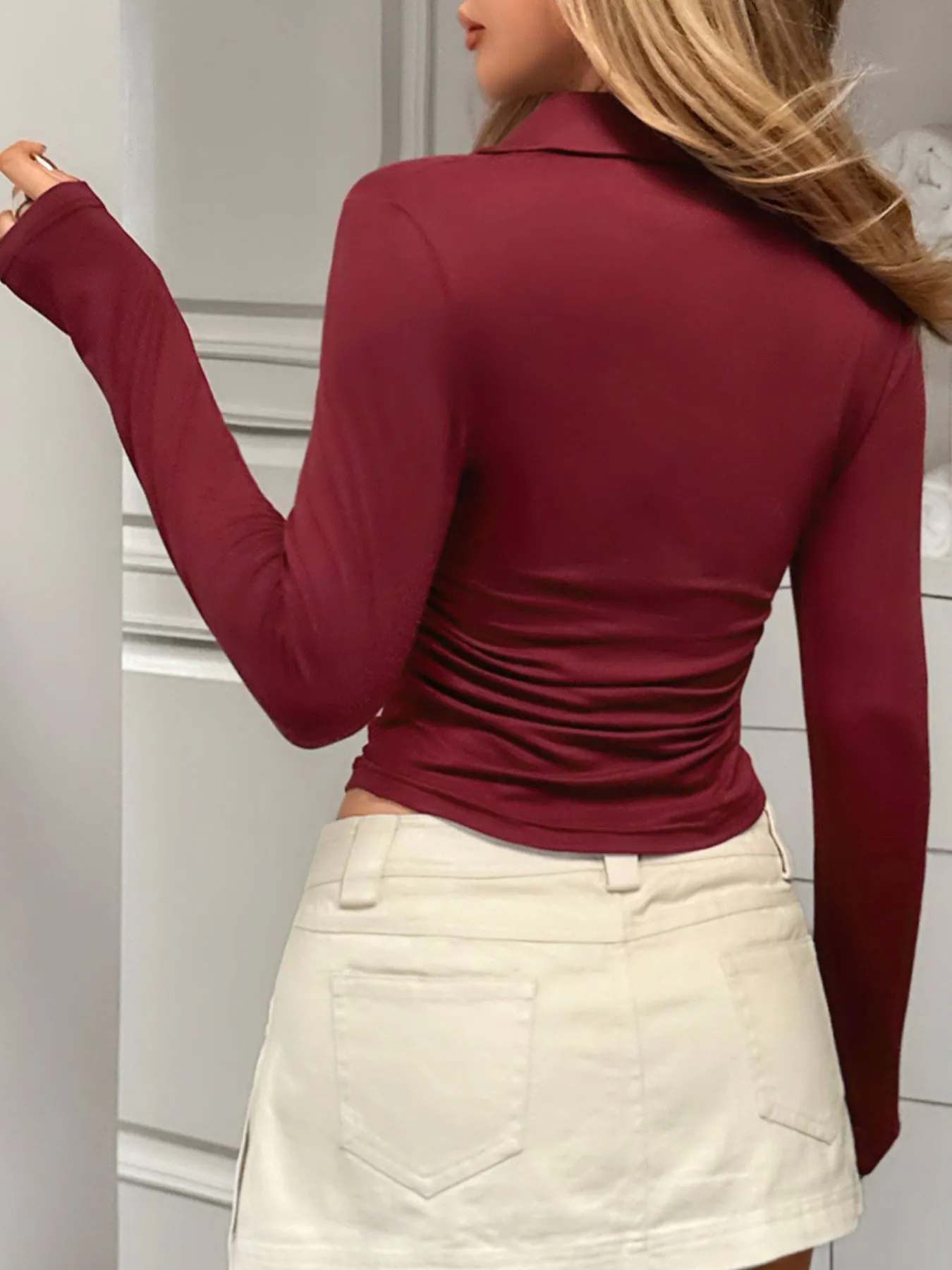 Johnny Collar Long Sleeve T-Shirt - Image 6