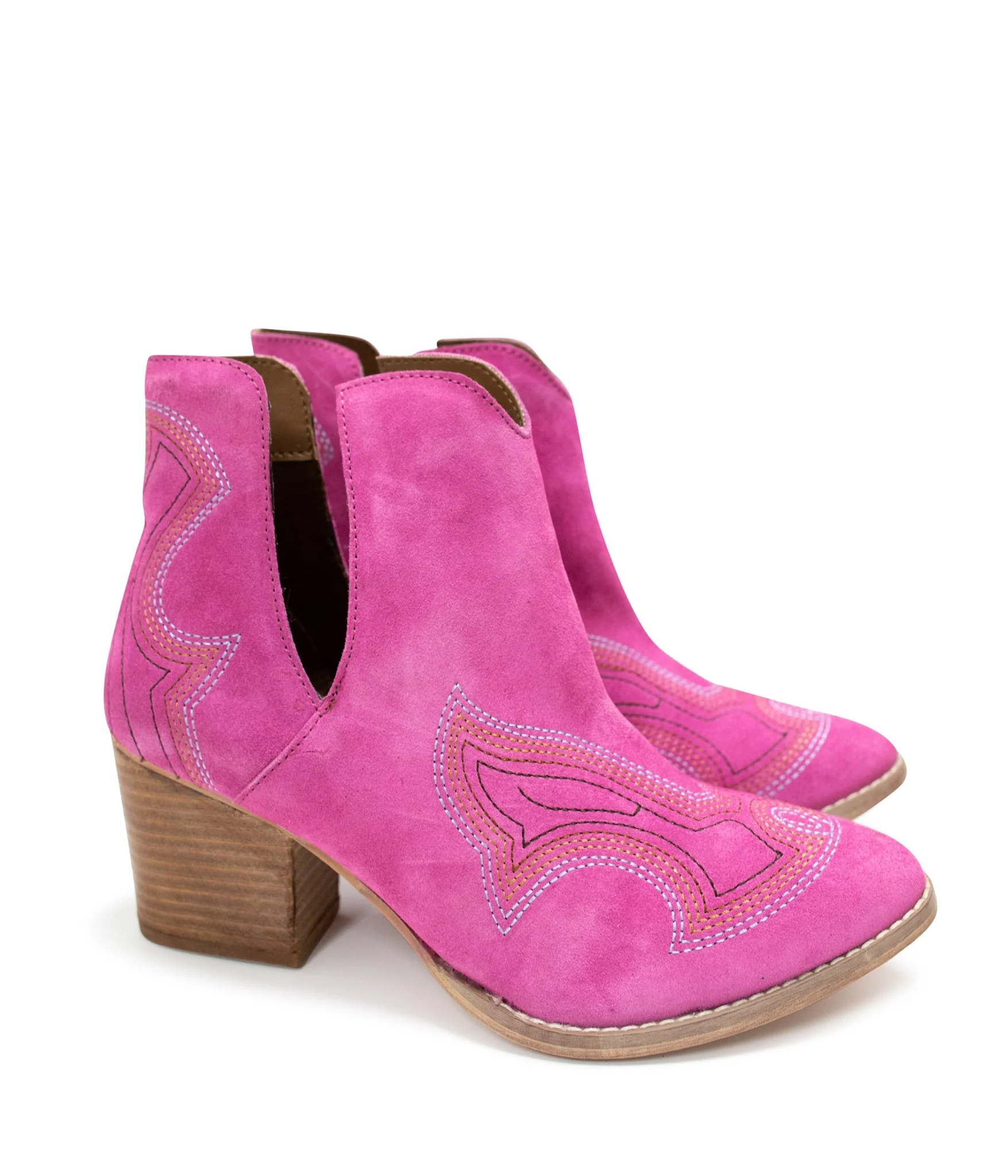 Journee Ankle Boots in Magenta - Image 3