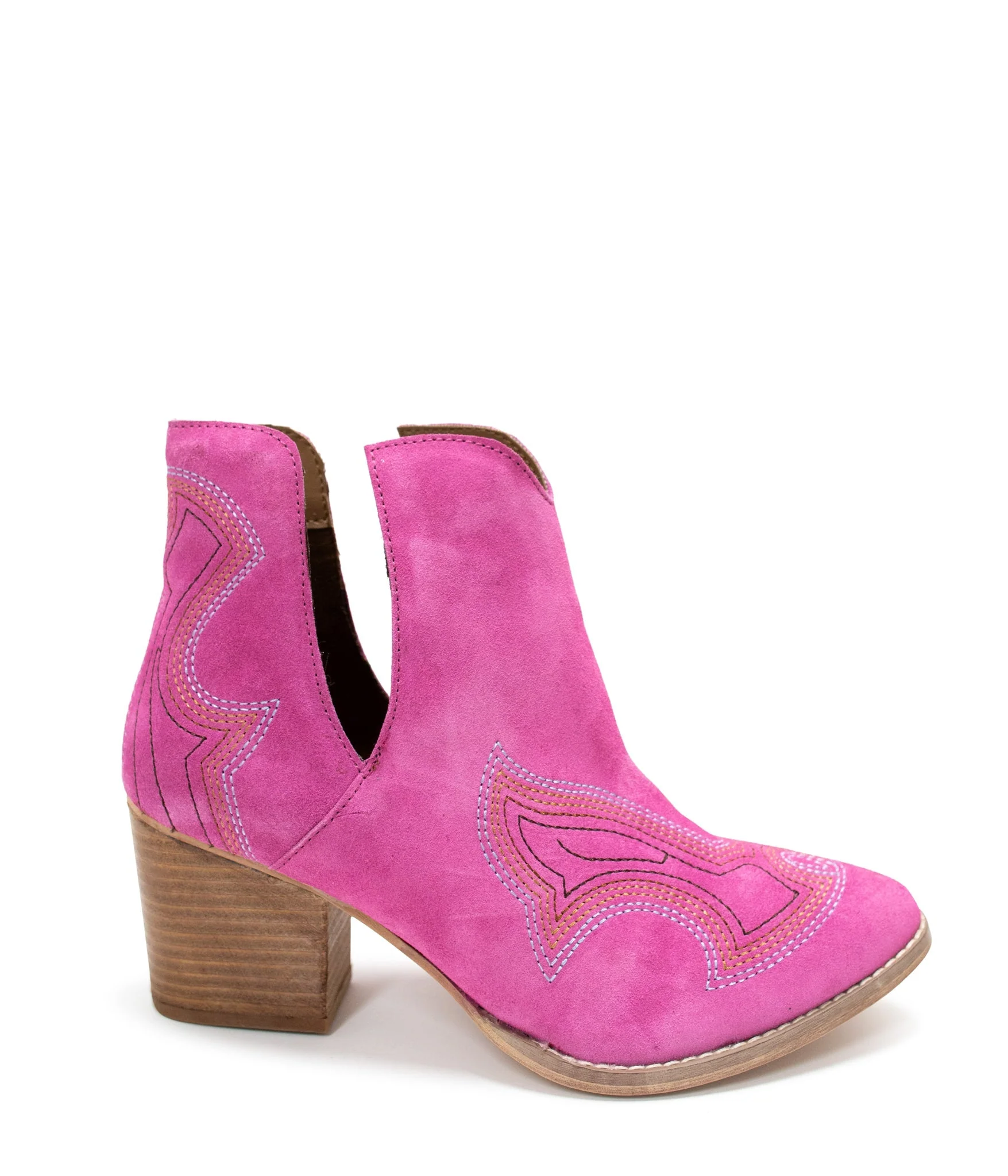 Journee Ankle Boots in Magenta - Image 4