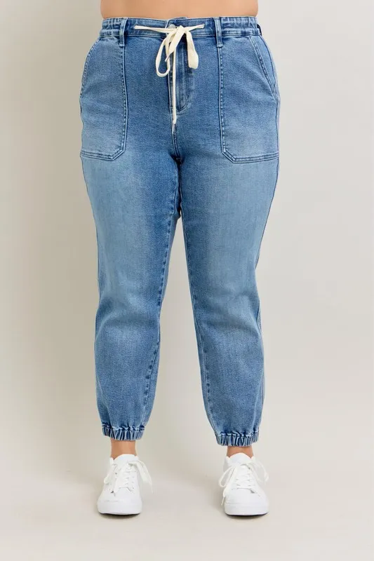 Judy Blue Full Size High Waist Denim Jogger Plus Size - Image 11