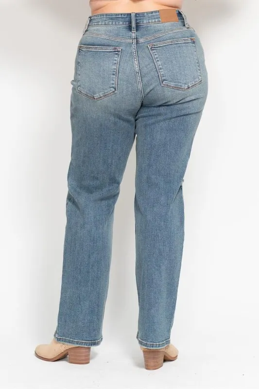Judy Blue Full Size High Waist Distressed Dad Jean Plus Size - Image 7