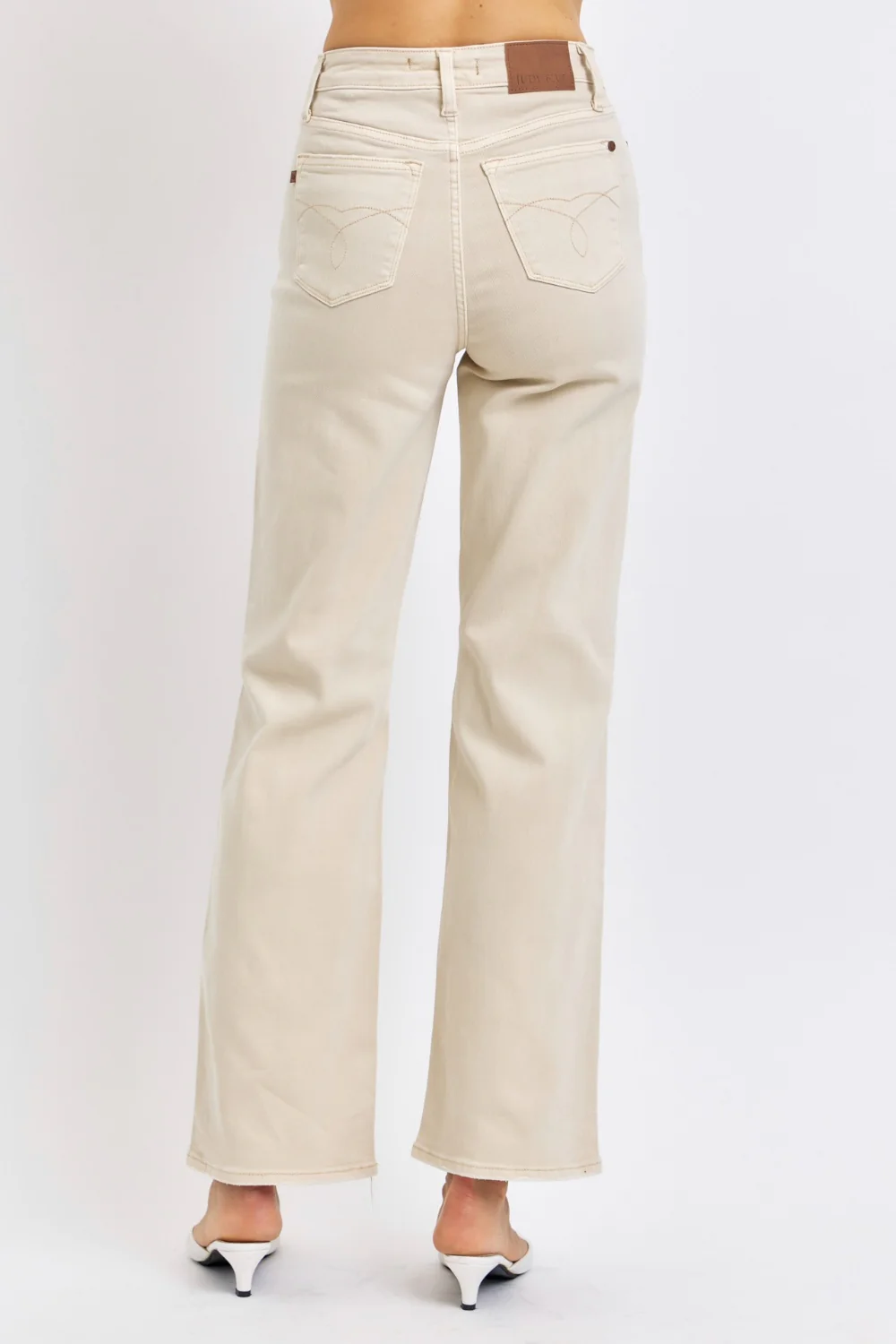 Judy Blue Full Size High Waist Distressed Wide Leg Jeans - Image 2