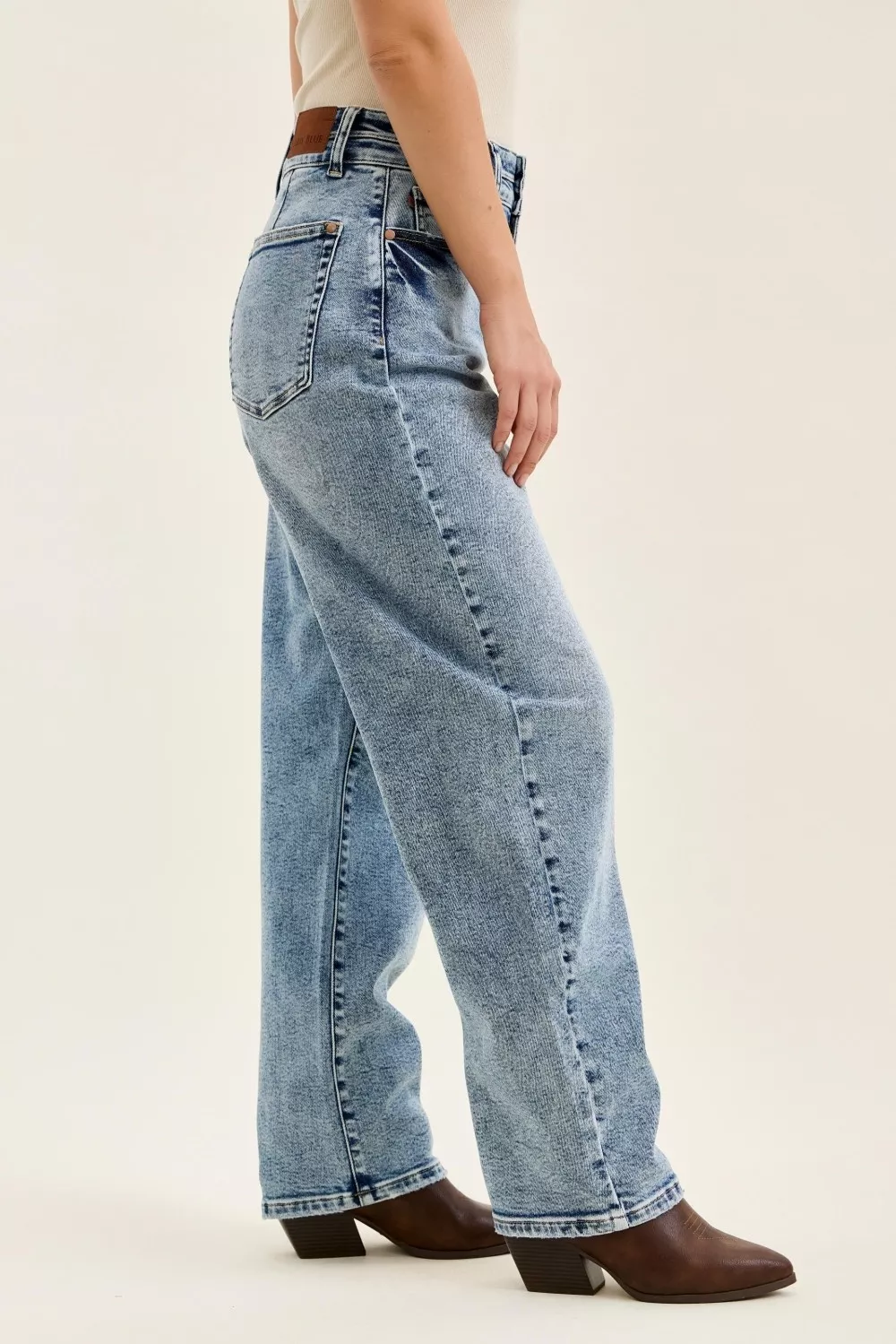 Judy Blue Full Size High Waist Marlow Arc Leg Jeans with Double Waistband Plus Size - Image 2