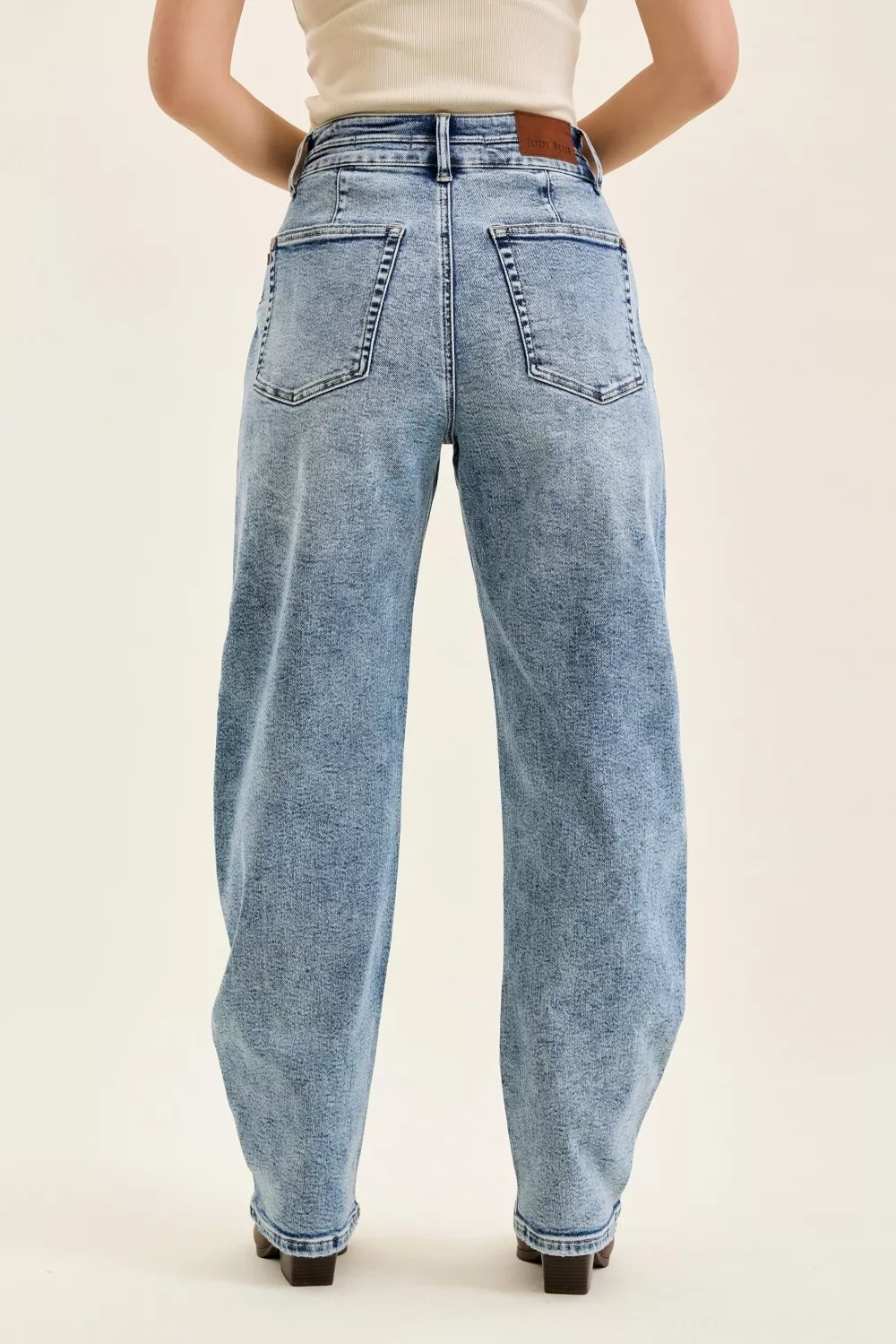 Judy Blue Full Size High Waist Marlow Arc Leg Jeans with Double Waistband Plus Size - Image 3
