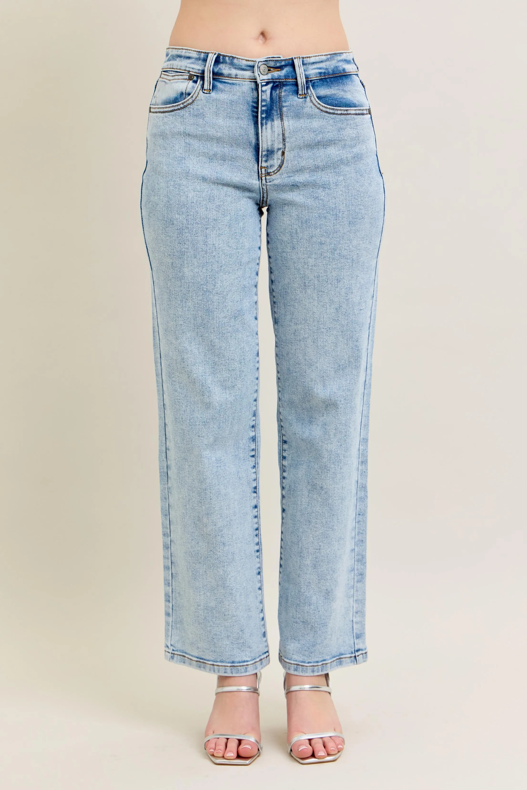 Judy Blue Full Size High Waist Stone Wash Straight Jeans Plus Size - Image 2