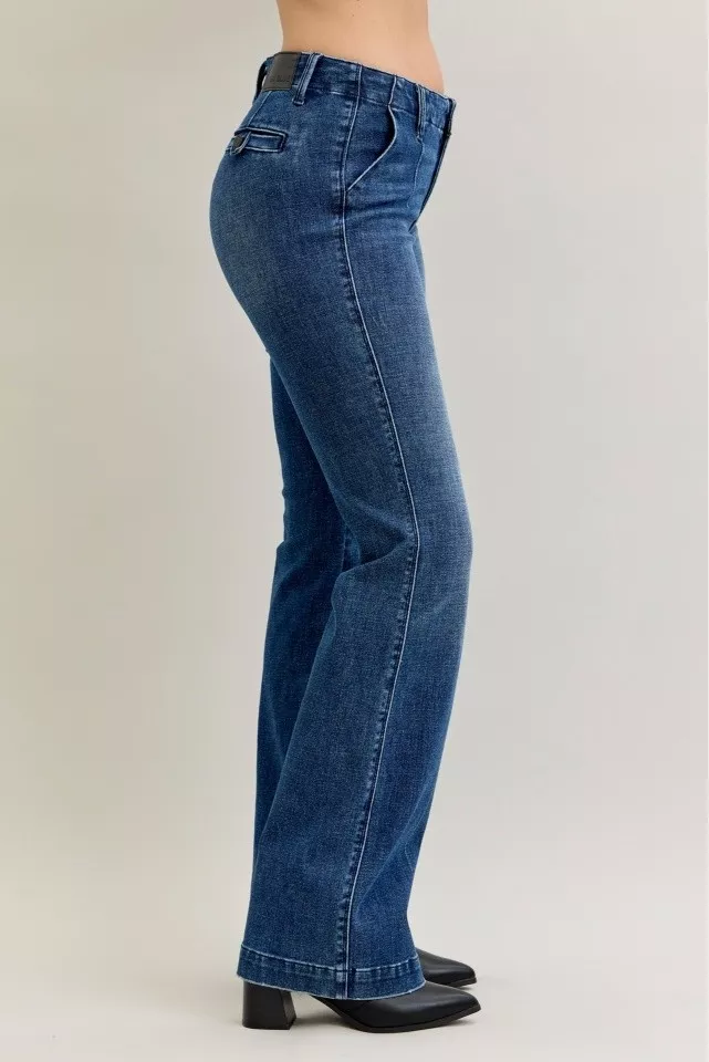 Judy Blue Full Size Mid Rise Bootcut Jeans with Welt Pockets Plus Size - Image 4