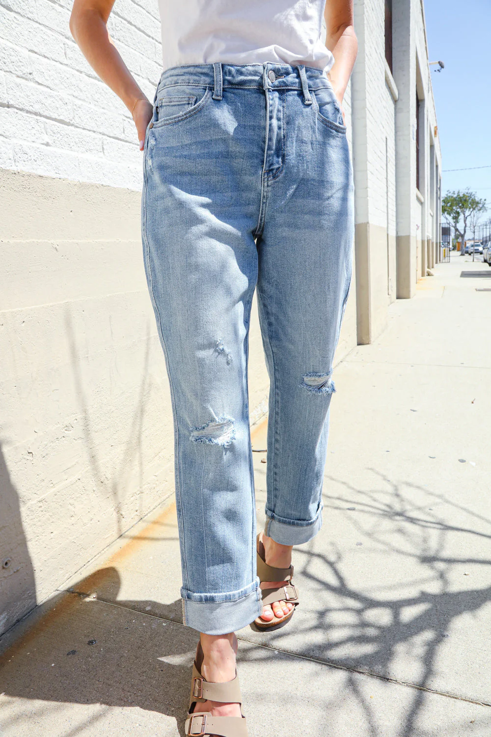 Judy Blue High-Rise Boyfriend Cuffed Hem Star Pocket Jeans - Image 12