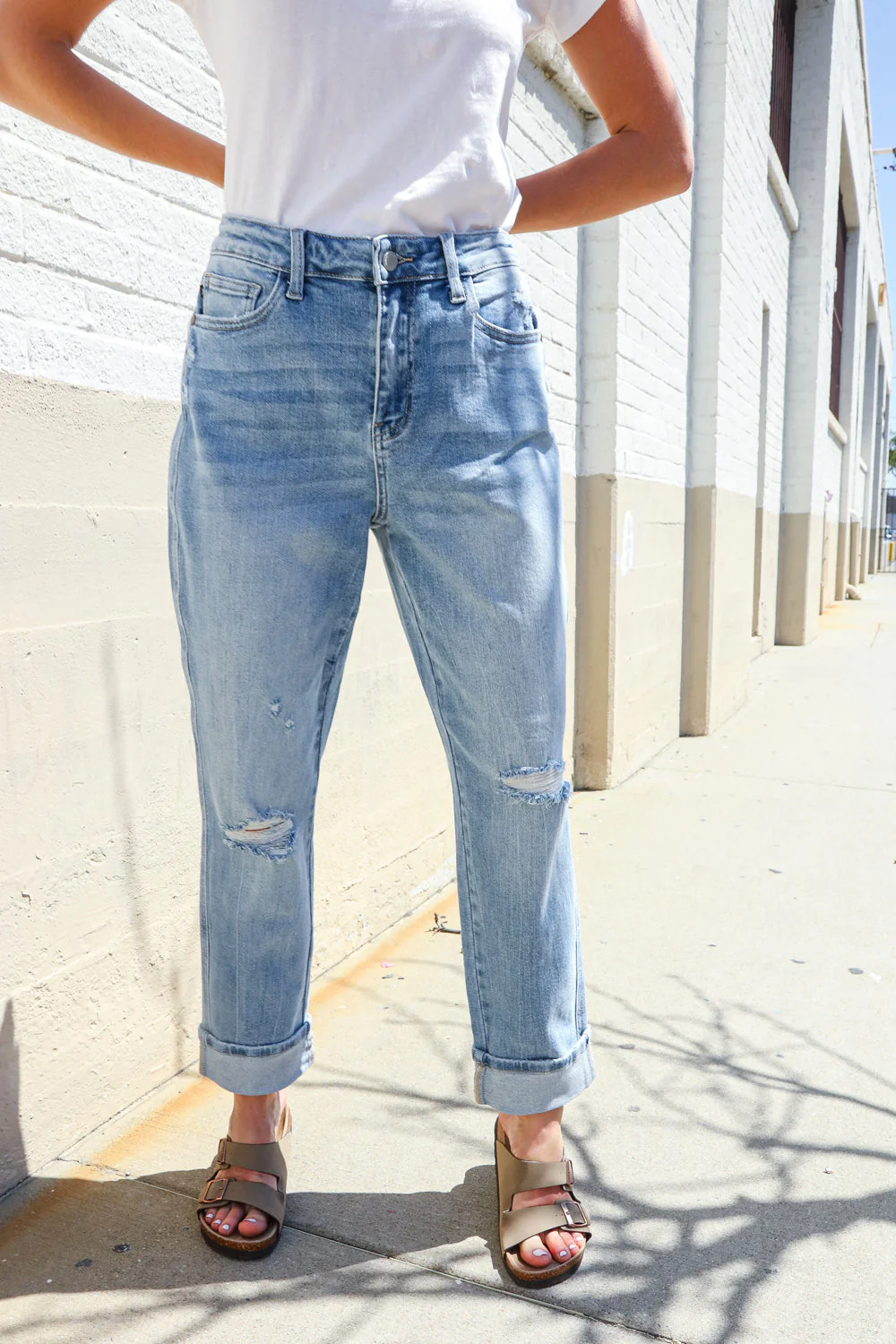 Judy Blue High-Rise Boyfriend Cuffed Hem Star Pocket Jeans - Image 16