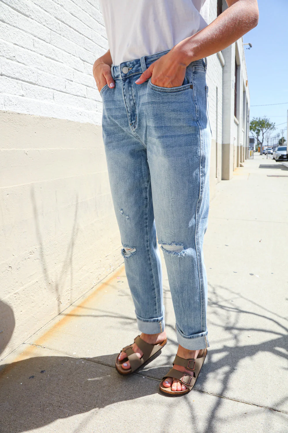 Judy Blue High-Rise Boyfriend Cuffed Hem Star Pocket Jeans - Image 8