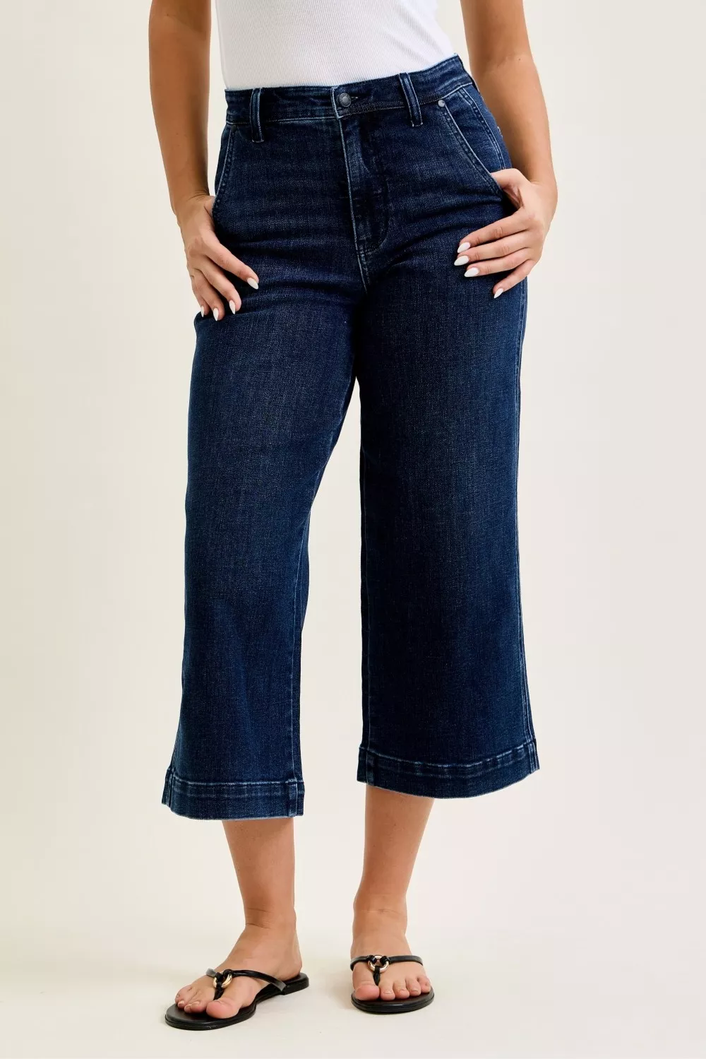 Judy Blue High Waist Ankle Wide Jeans - Image 2