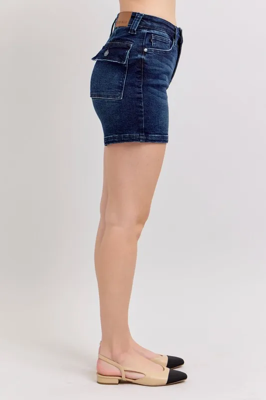 Judy Blue High Waist Back Flap Pocket Denim Shorts - Image 5