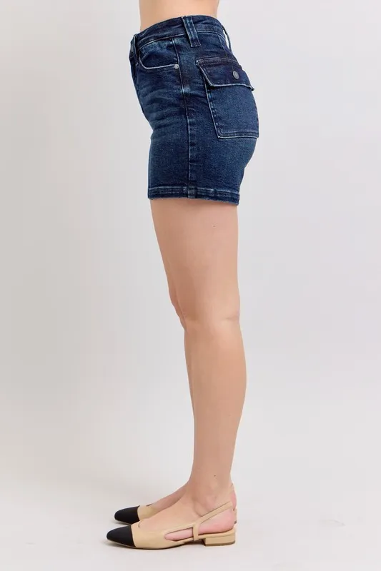 Judy Blue High Waist Back Flap Pocket Denim Shorts - Image 7