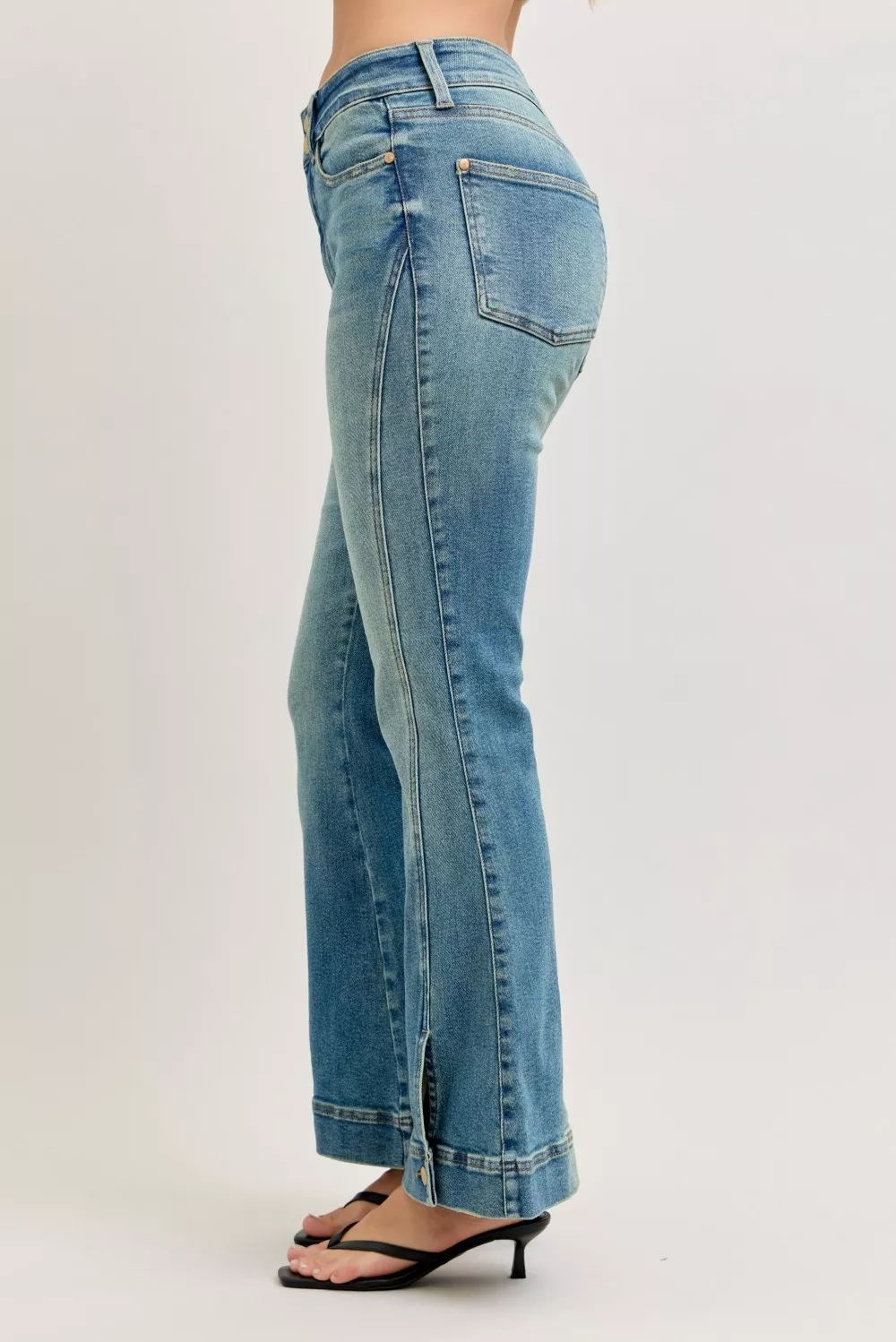 Judy Blue High Waist Vintage Wash Flare Jeans - Image 3
